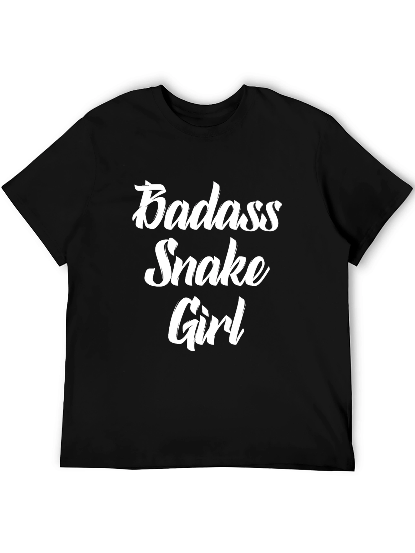 Badass Snake Girl Graphic Tee - Trendy Black T-Shirt