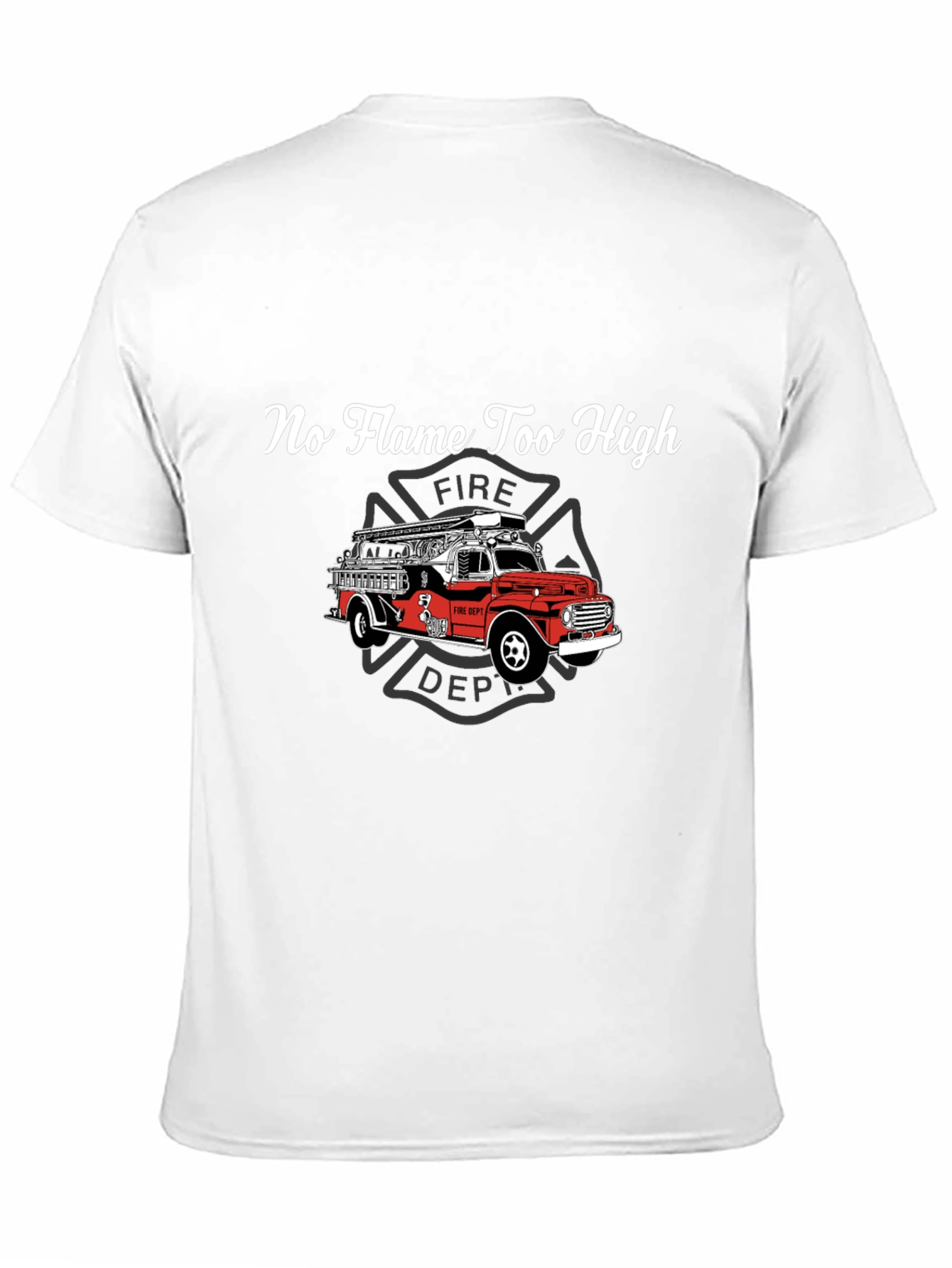 Firefighter Truck Graphic Tee - No Flame Too High