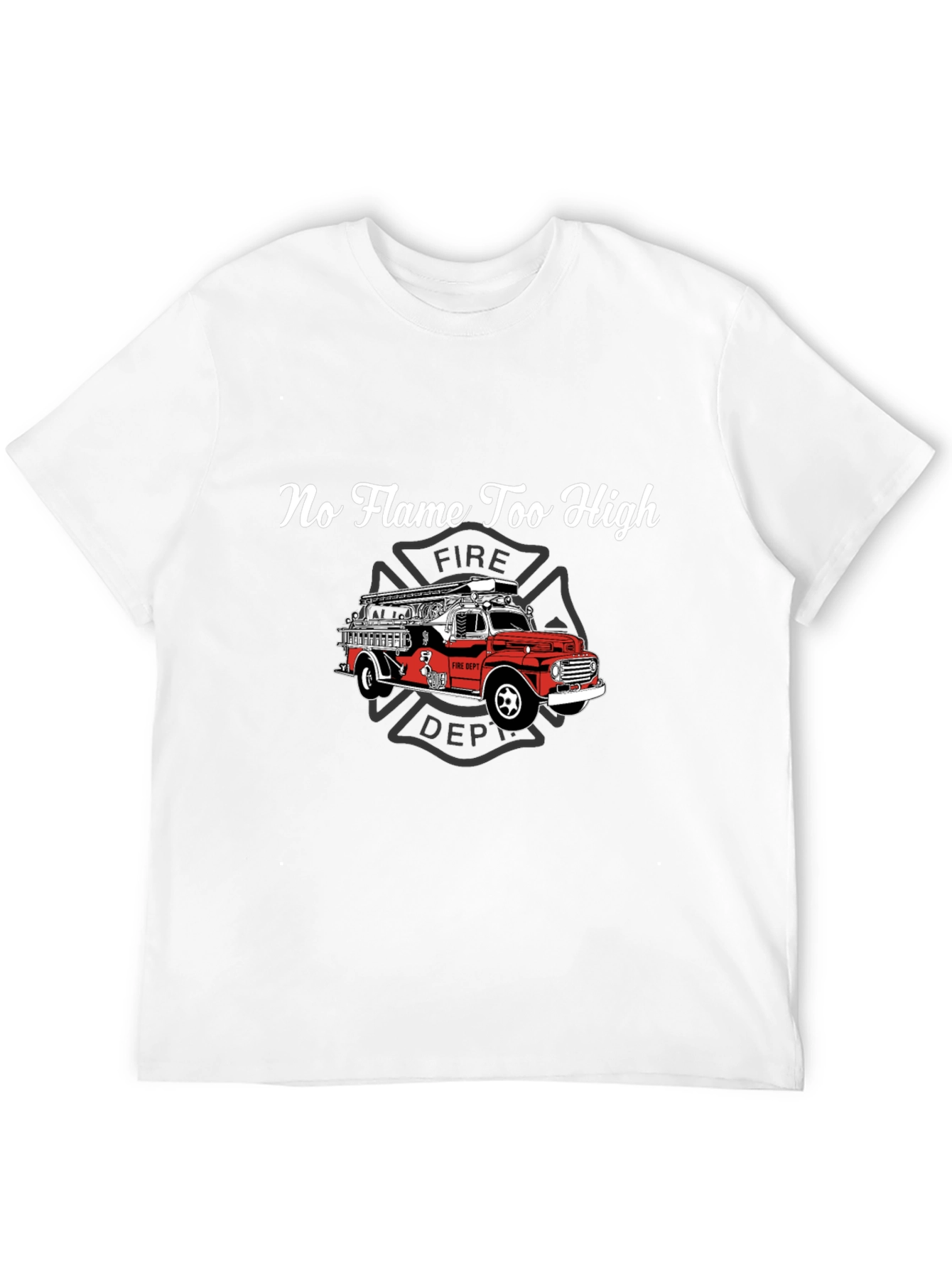 Firefighter Truck Graphic Tee - No Flame Too High