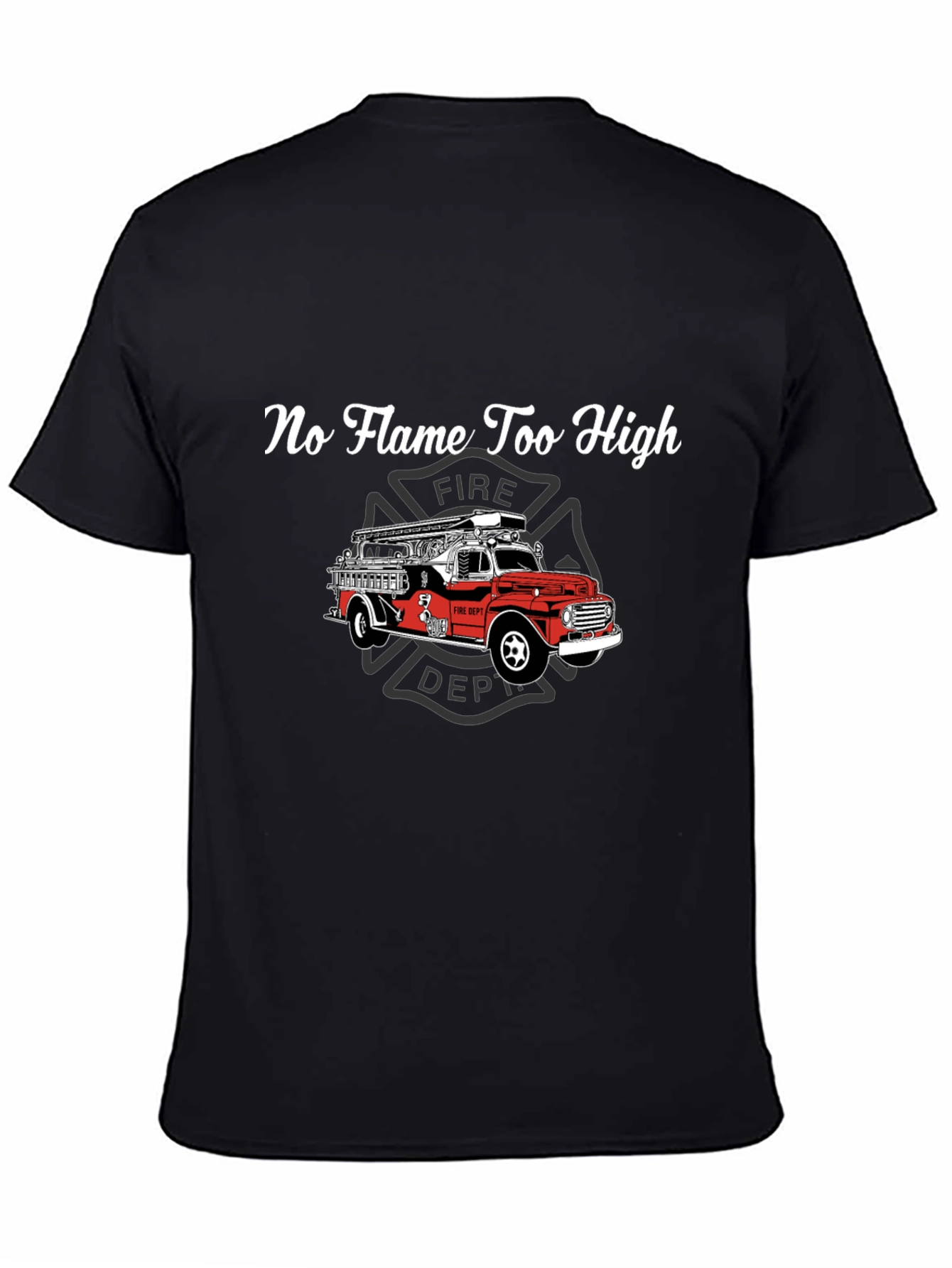 Firefighter Truck Graphic Tee - No Flame Too High