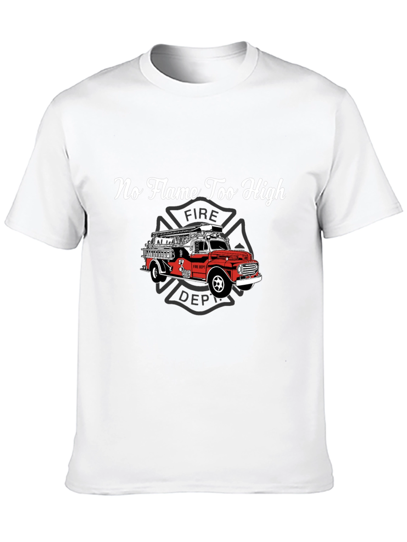 Firefighter Truck Graphic Tee - No Flame Too High
