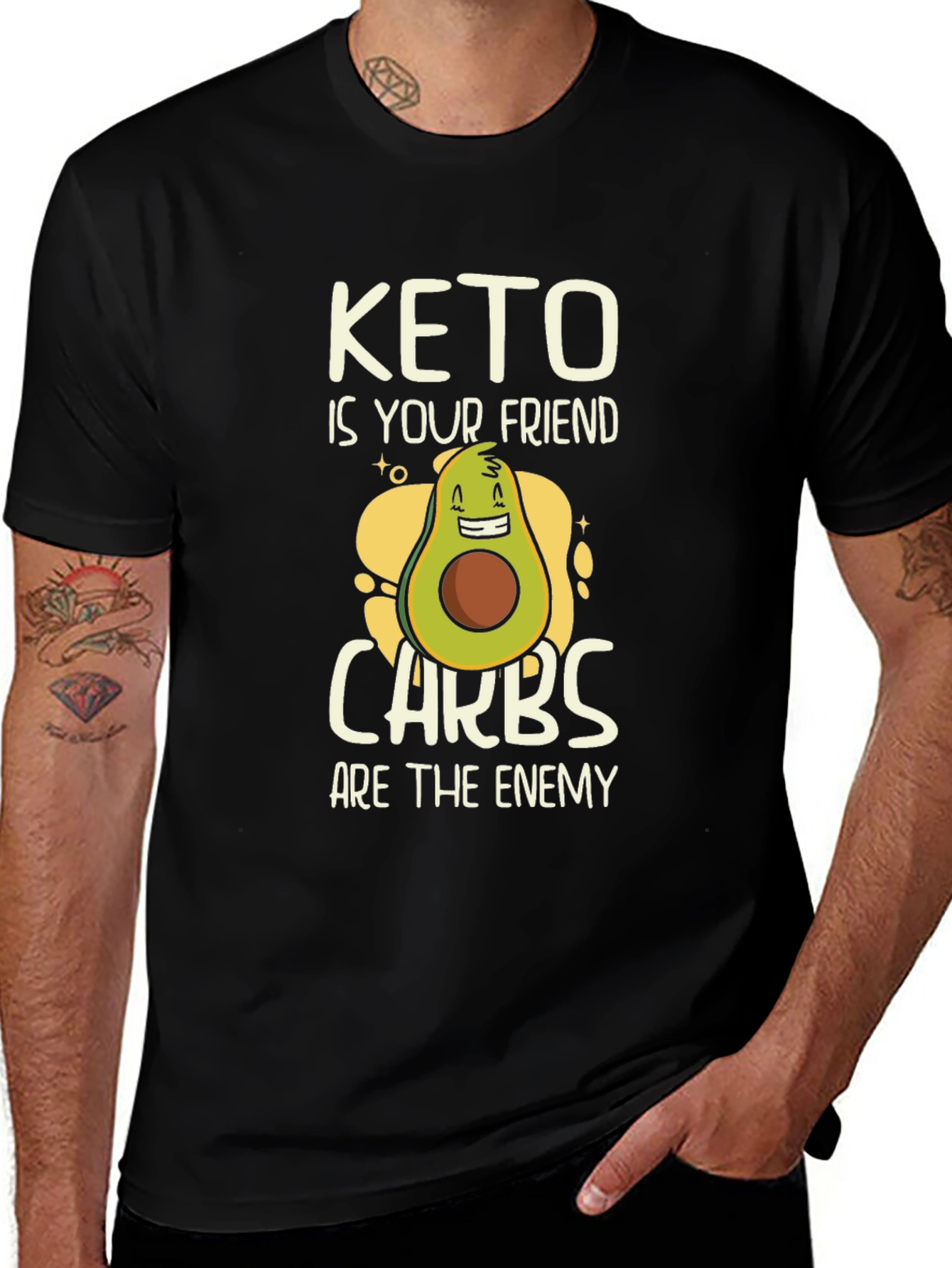 Keto is Your Friend Graphic T-Shirt - Black
