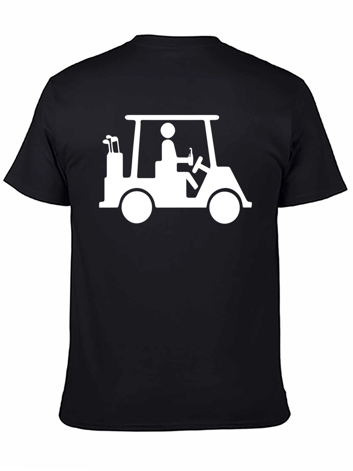 Golf Cart Graphic Tee - Black Cotton T-Shirt
