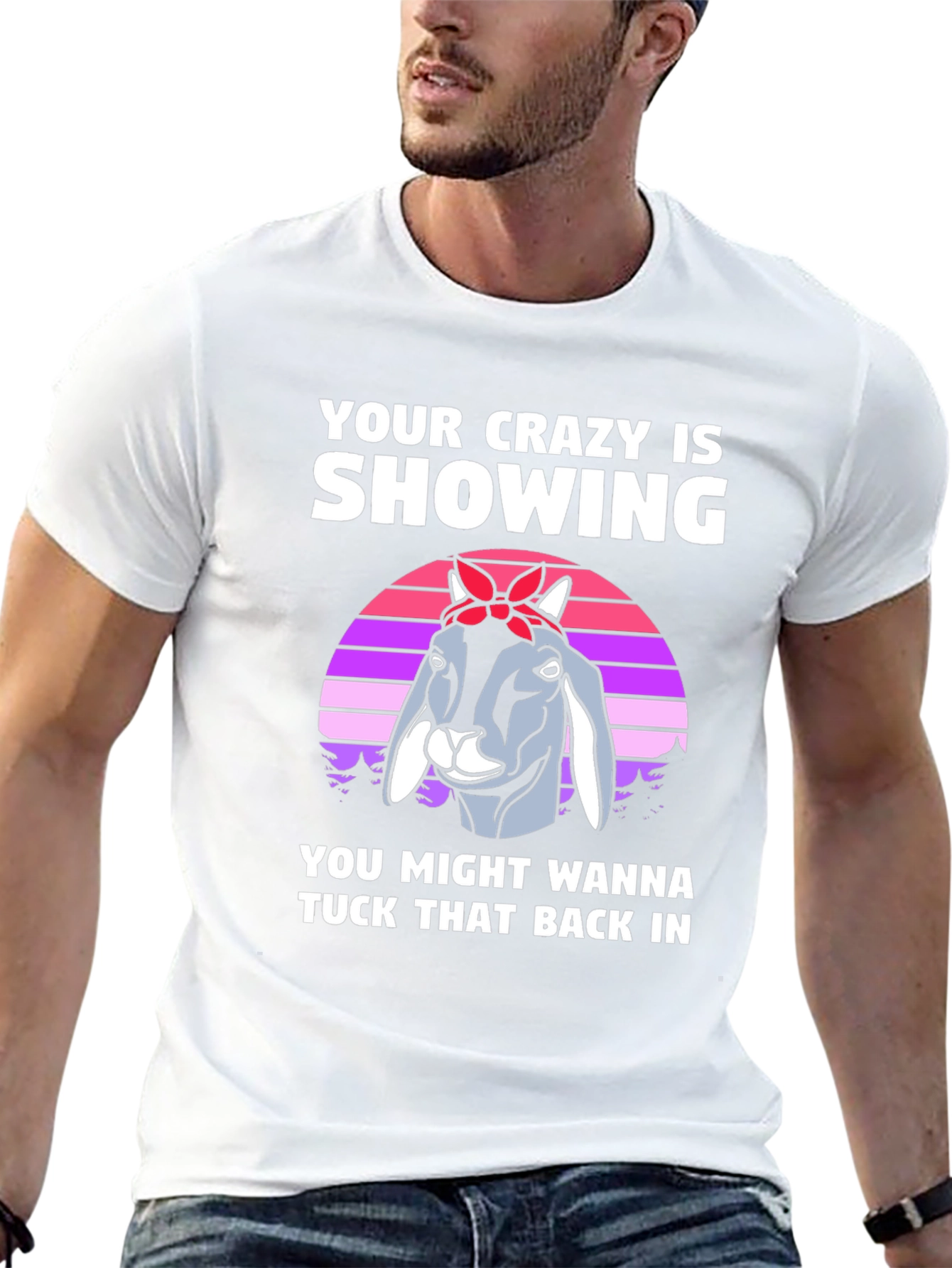 Crazy Goat Graphic Tee - Tuck That Back In