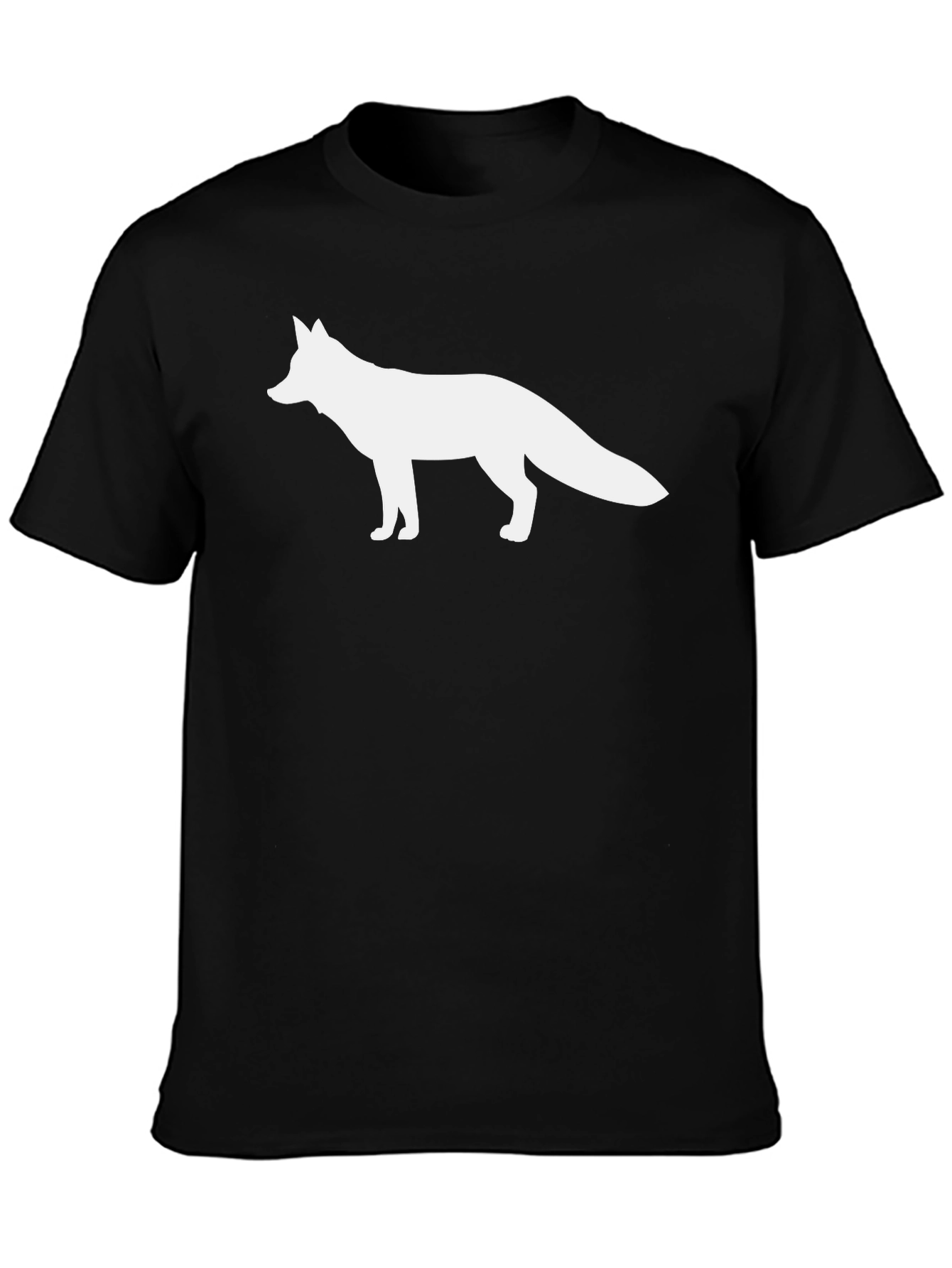 Fox Silhouette Graphic Tee - Black Cotton T-Shirt