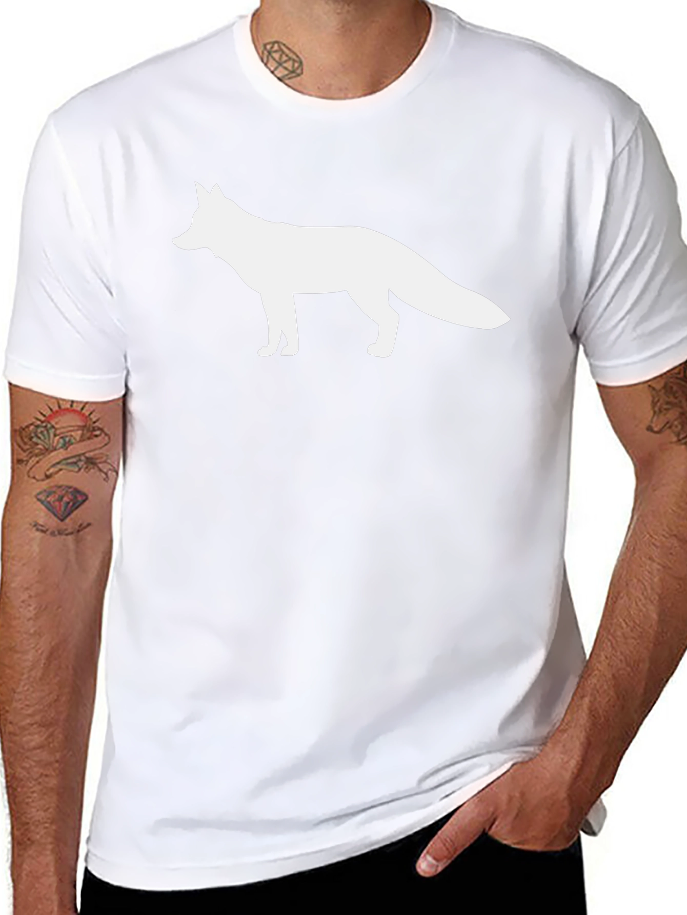 Fox Silhouette Graphic Tee - Black Cotton T-Shirt