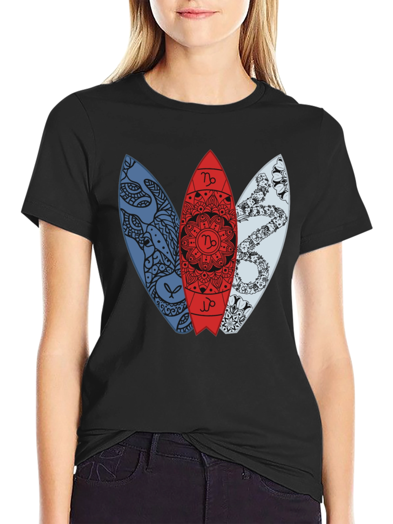 Surfboard Zodiac T-Shirt - Capricorn Design