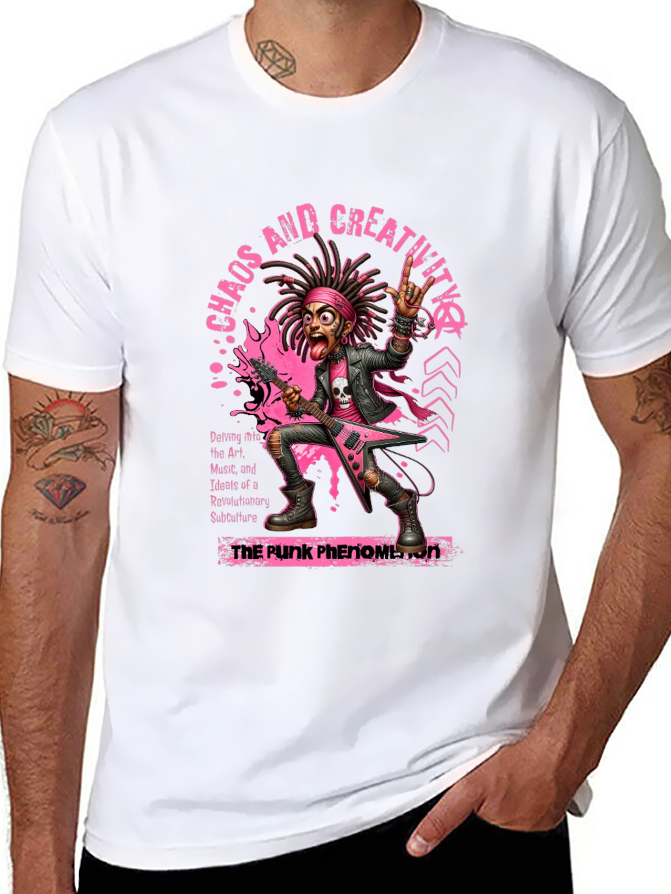Chaos and Creativity Punk Graphic T-Shirt