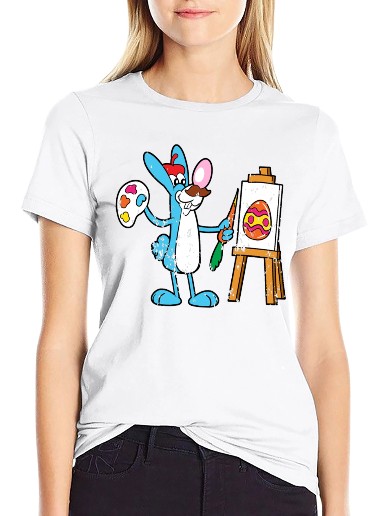 Easter Bunny Artist Graphic Tee