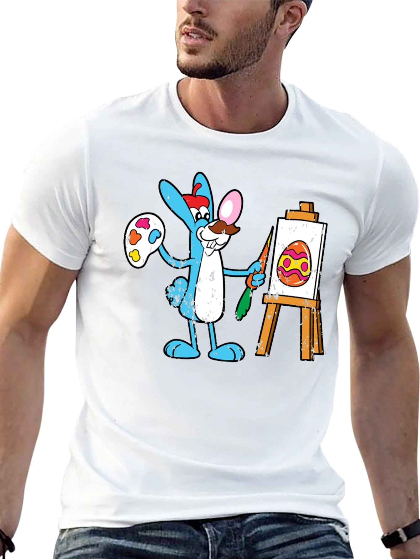 Easter Bunny Artist Graphic Tee