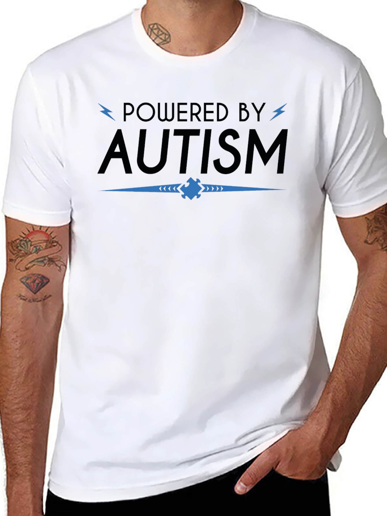 Powered By Autism Awareness Graphic T-Shirt
