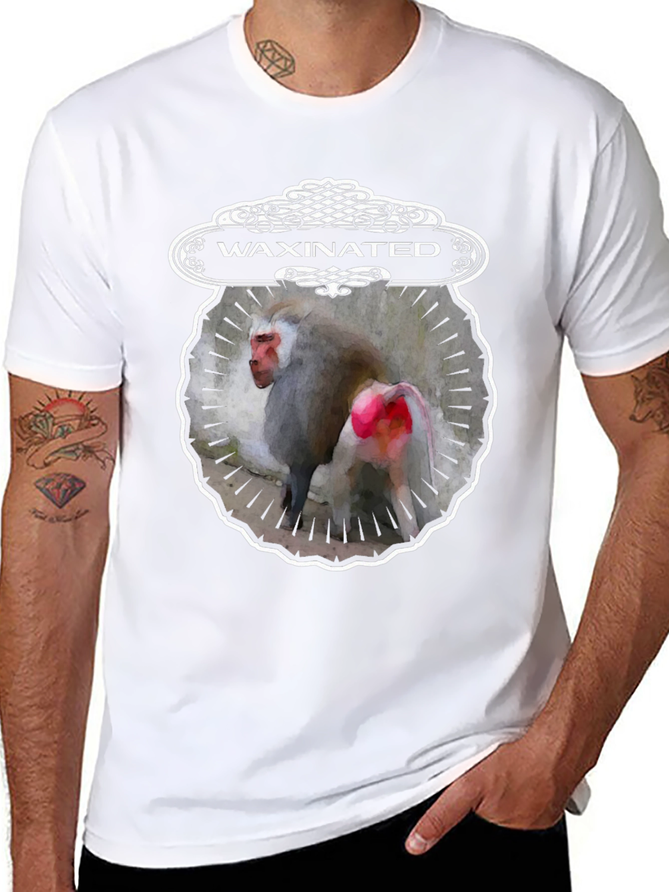 Waxinated Monkey Graphic T-Shirt - Unique Design