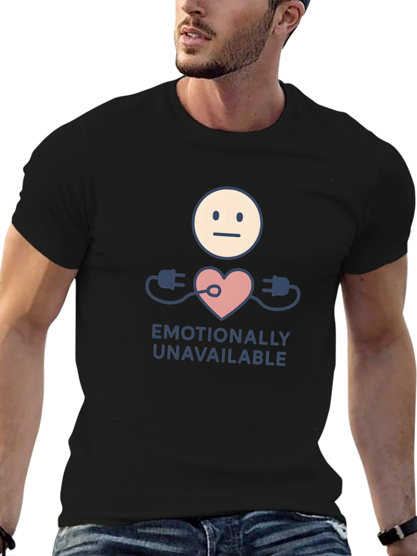 Emotionally Unavailable Graphic Tee - Black Unisex Shirt