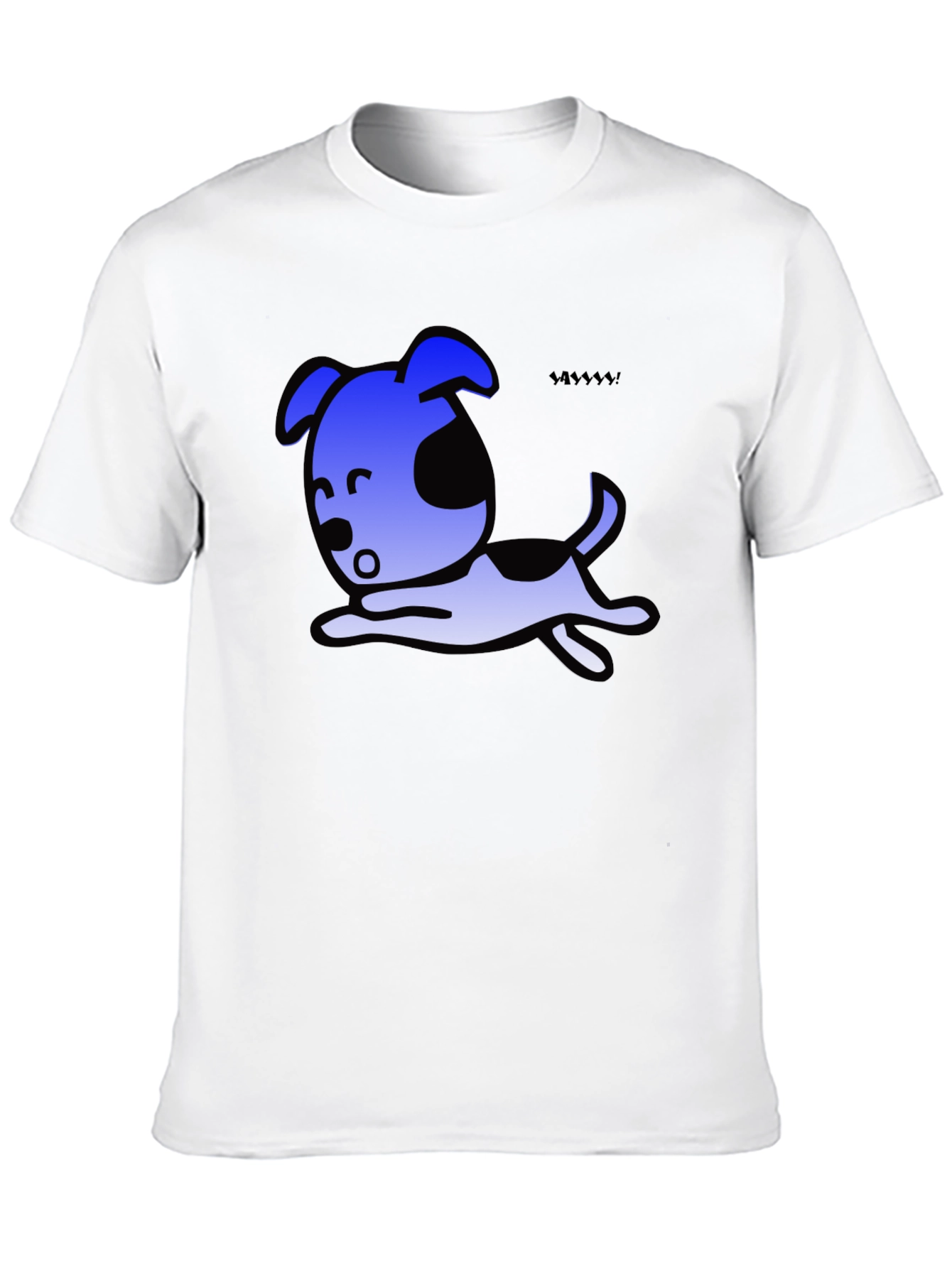 Cartoon Dog Graphic Black T-Shirt
