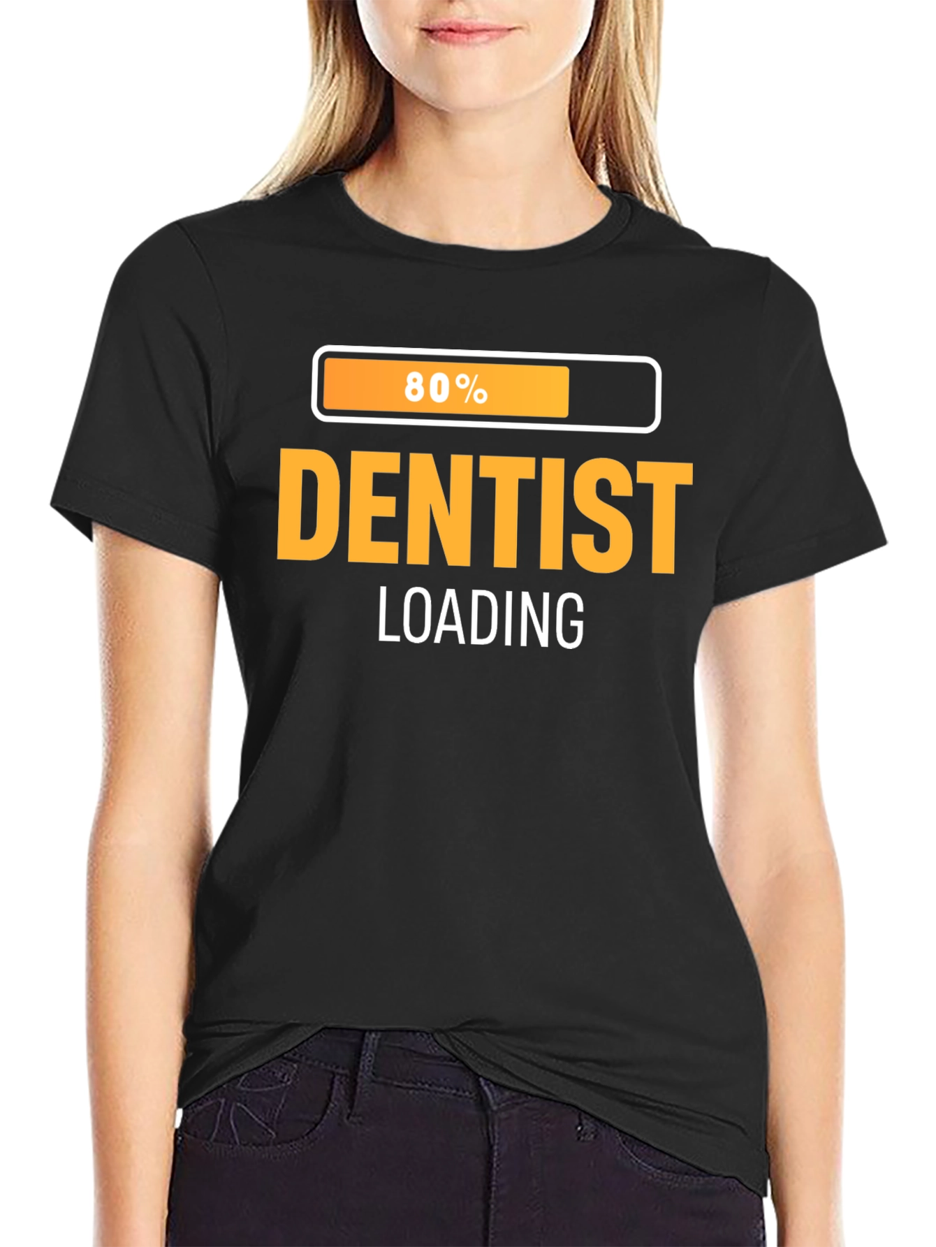 Dentist Loading Graphic T-Shirt - Black Cotton Tee