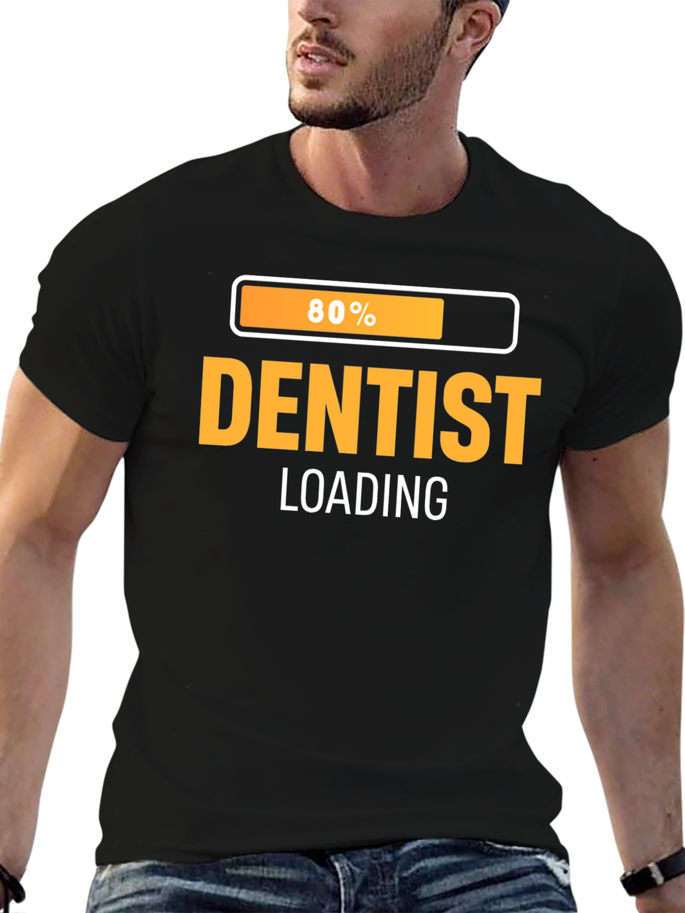 Dentist Loading Graphic T-Shirt - Black Cotton Tee