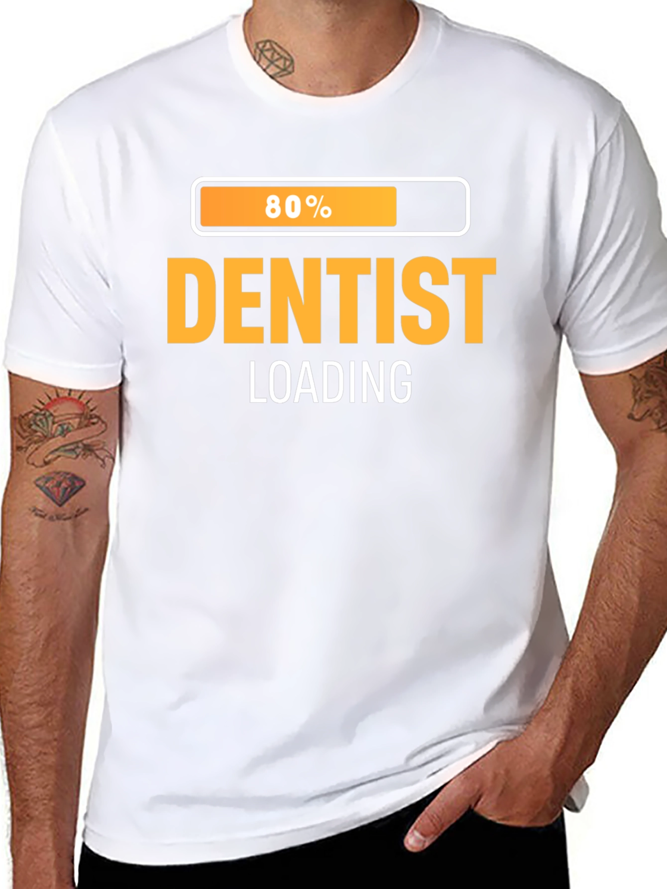 Dentist Loading Graphic T-Shirt - Black Cotton Tee