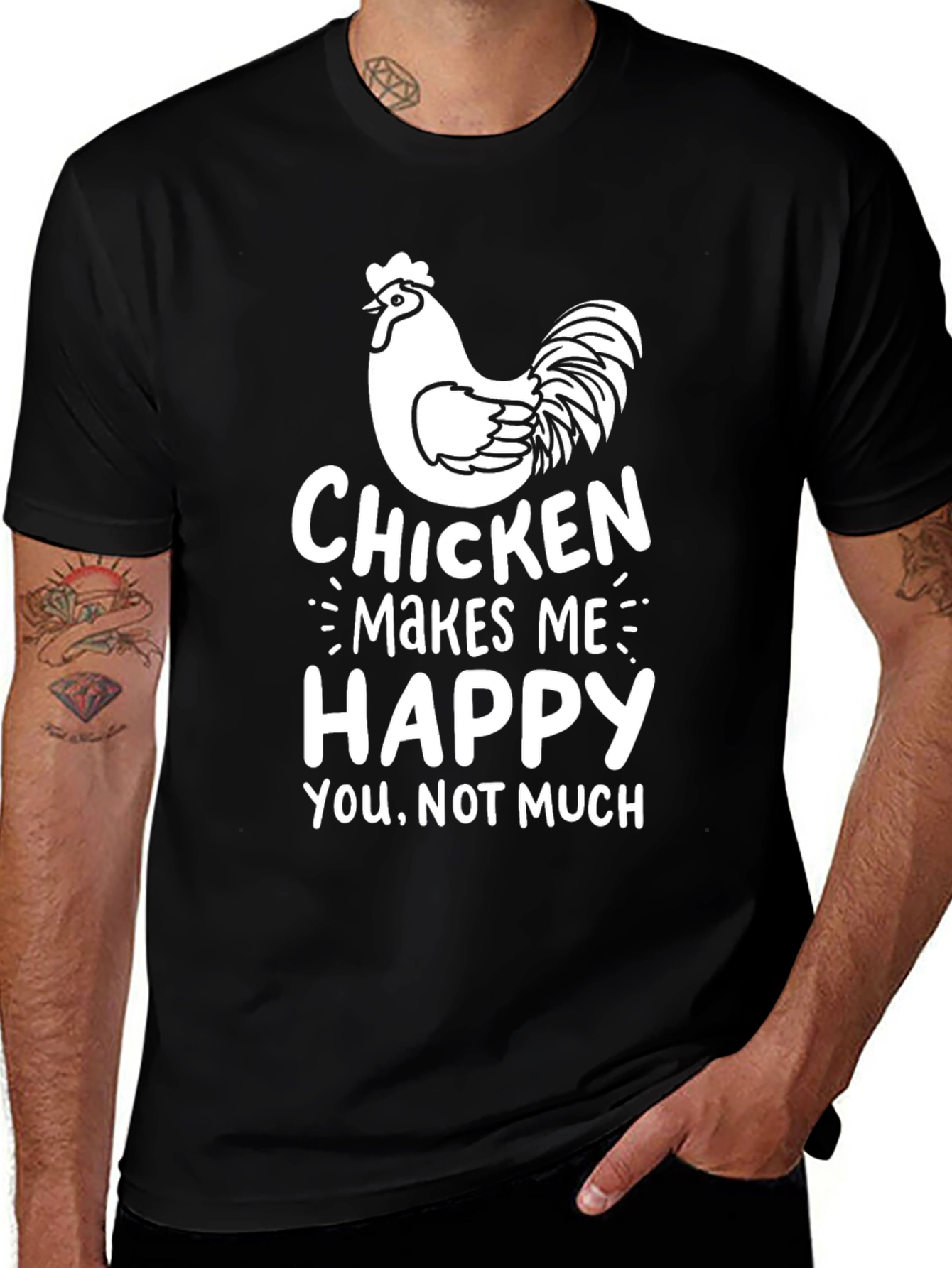 Funny Chicken Makes Me Happy T-Shirt