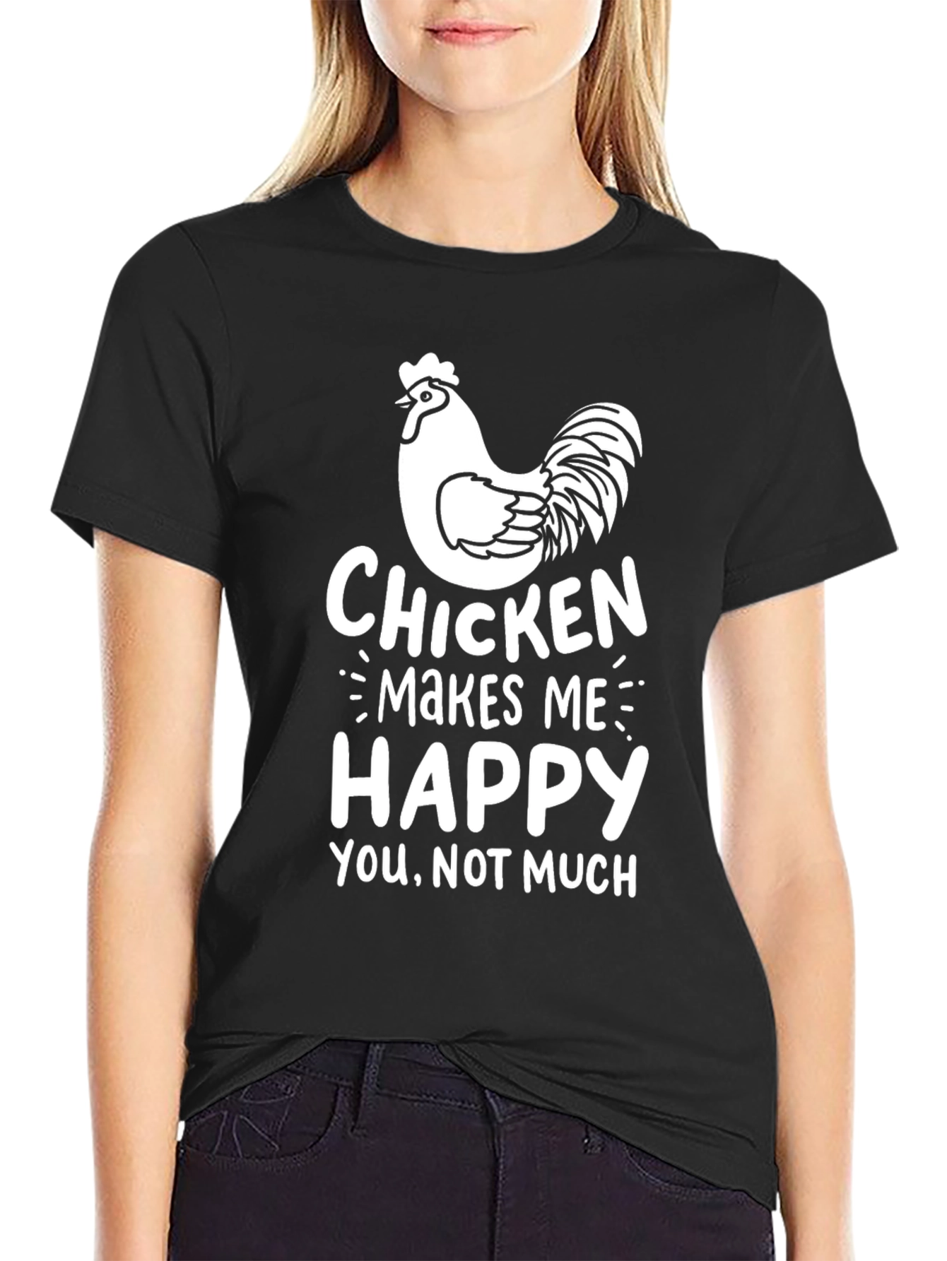 Funny Chicken Makes Me Happy T-Shirt