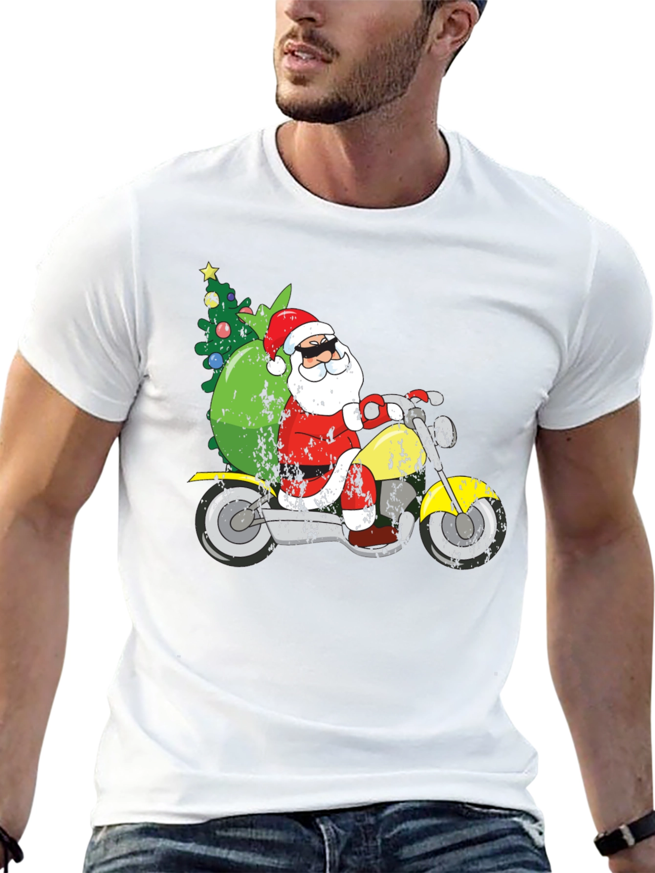 Santa Motorcycle Tee