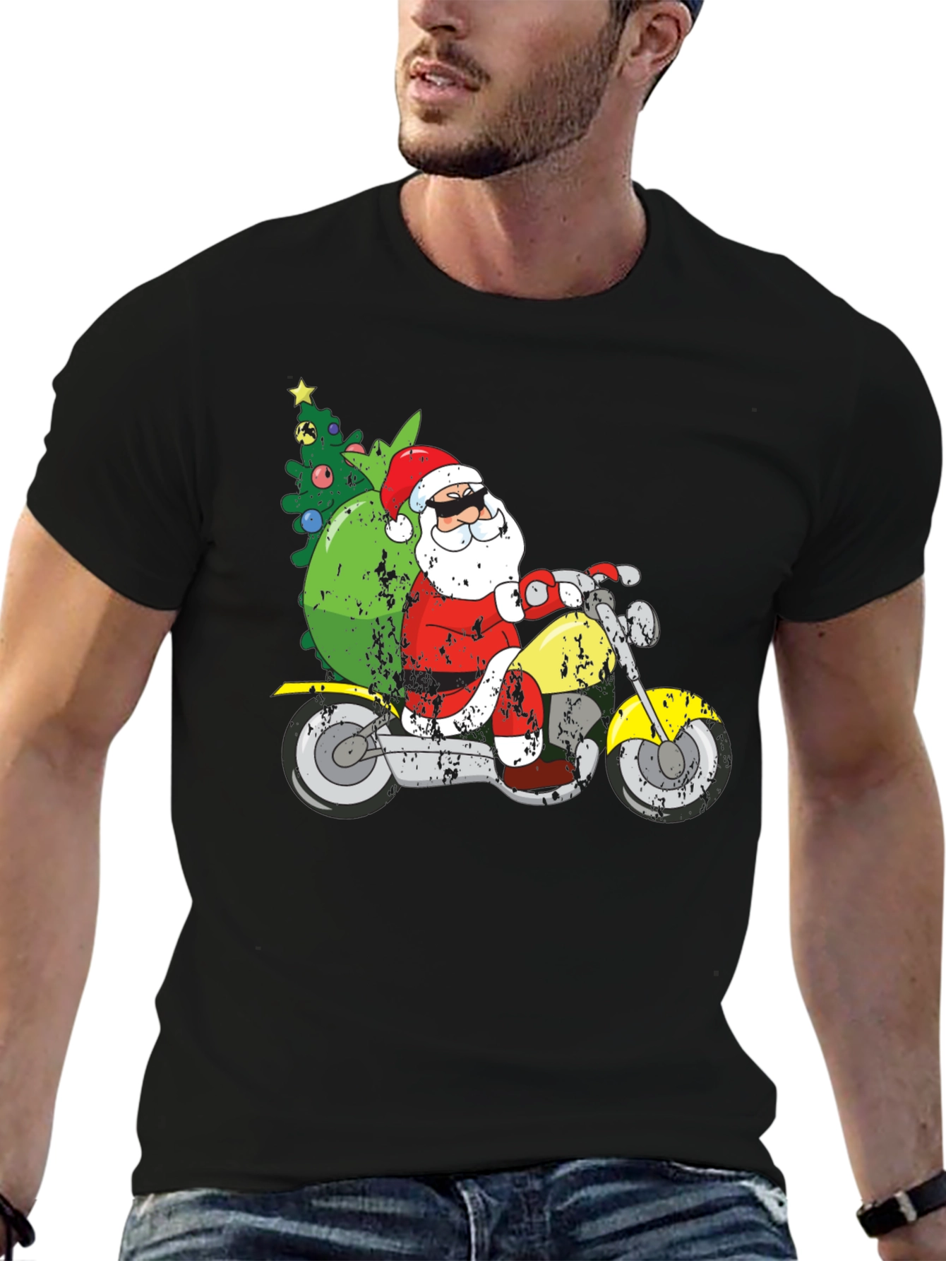 Santa Motorcycle Tee