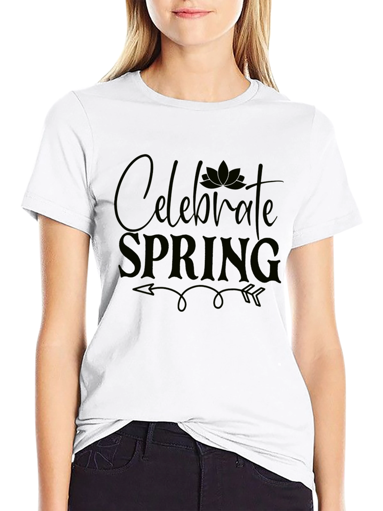 Celebrate Spring Graphic Tee - Black