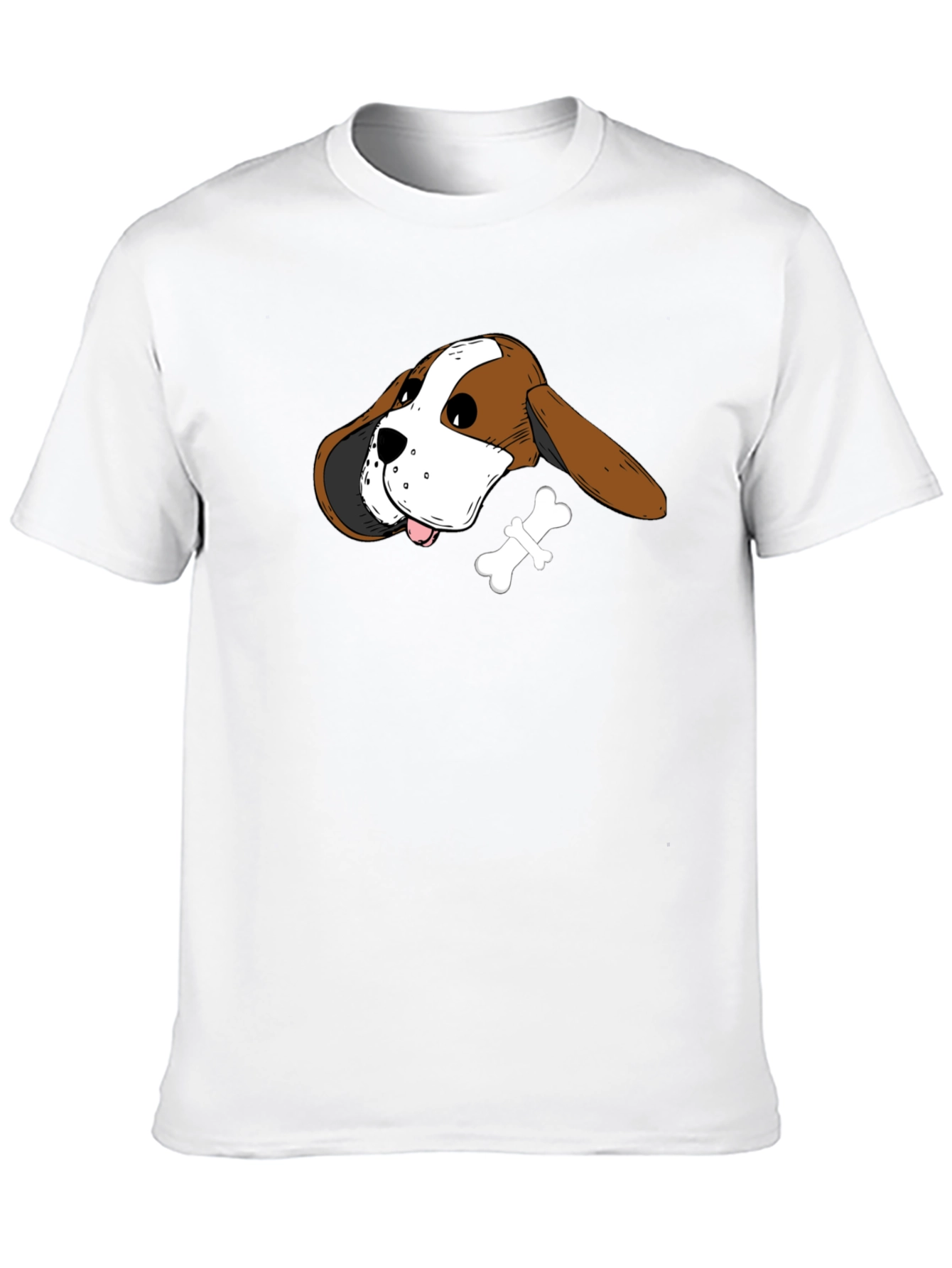 Dog Head & Bone Graphic Tee - Casual Style