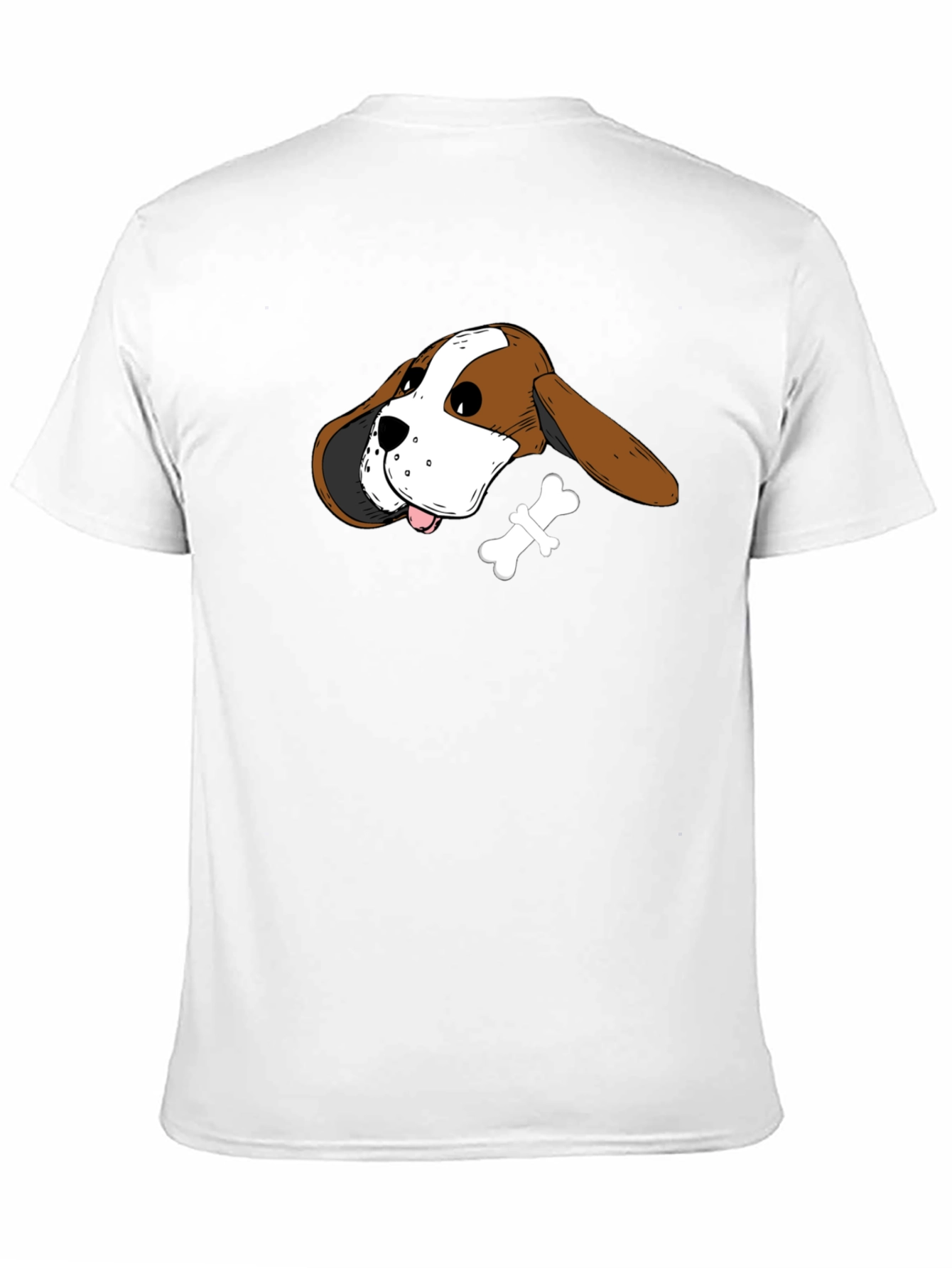 Dog Head & Bone Graphic Tee - Casual Style