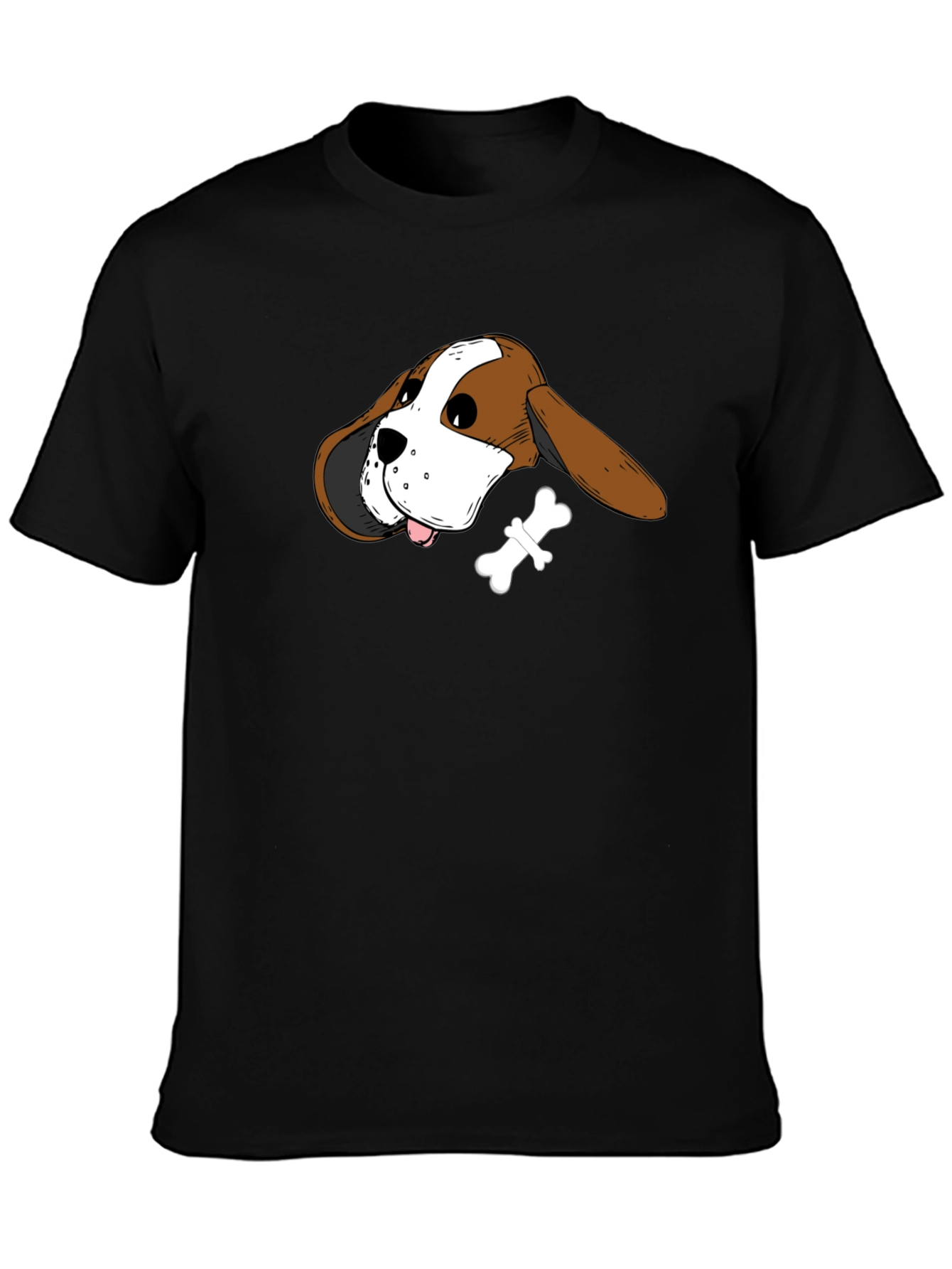 Dog Head & Bone Graphic Tee - Casual Style