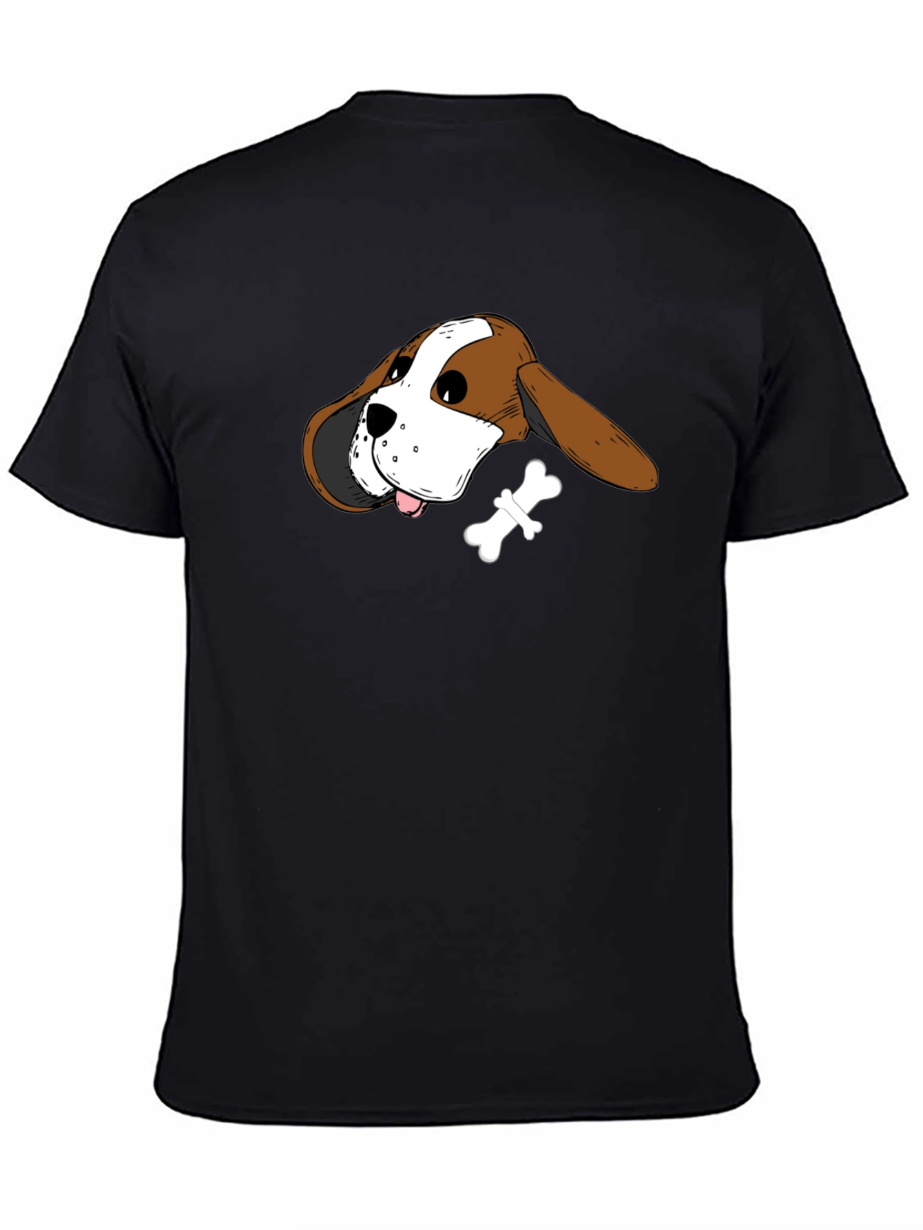 Dog Head & Bone Graphic Tee - Casual Style