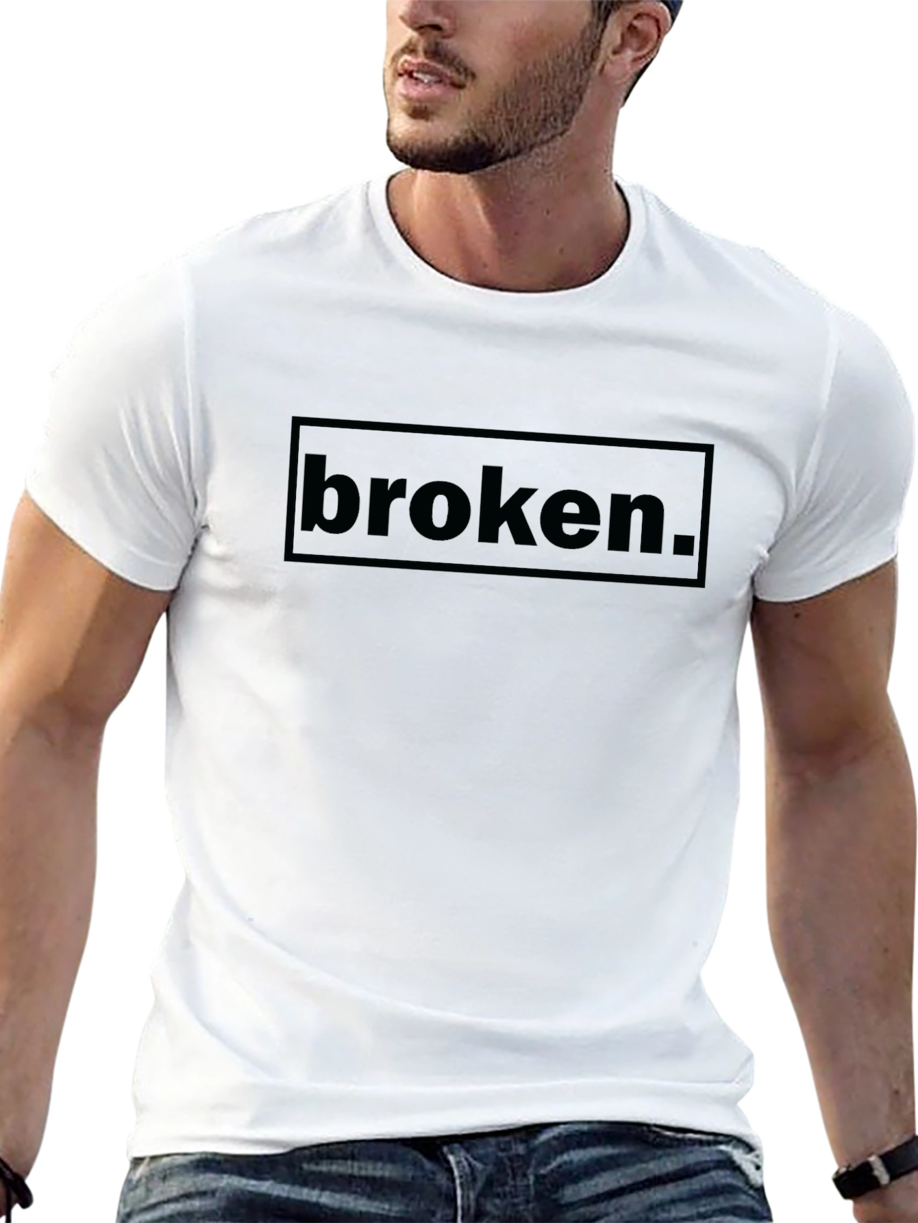 Broken Graphic Tee - Comfort Fit Black T-Shirt