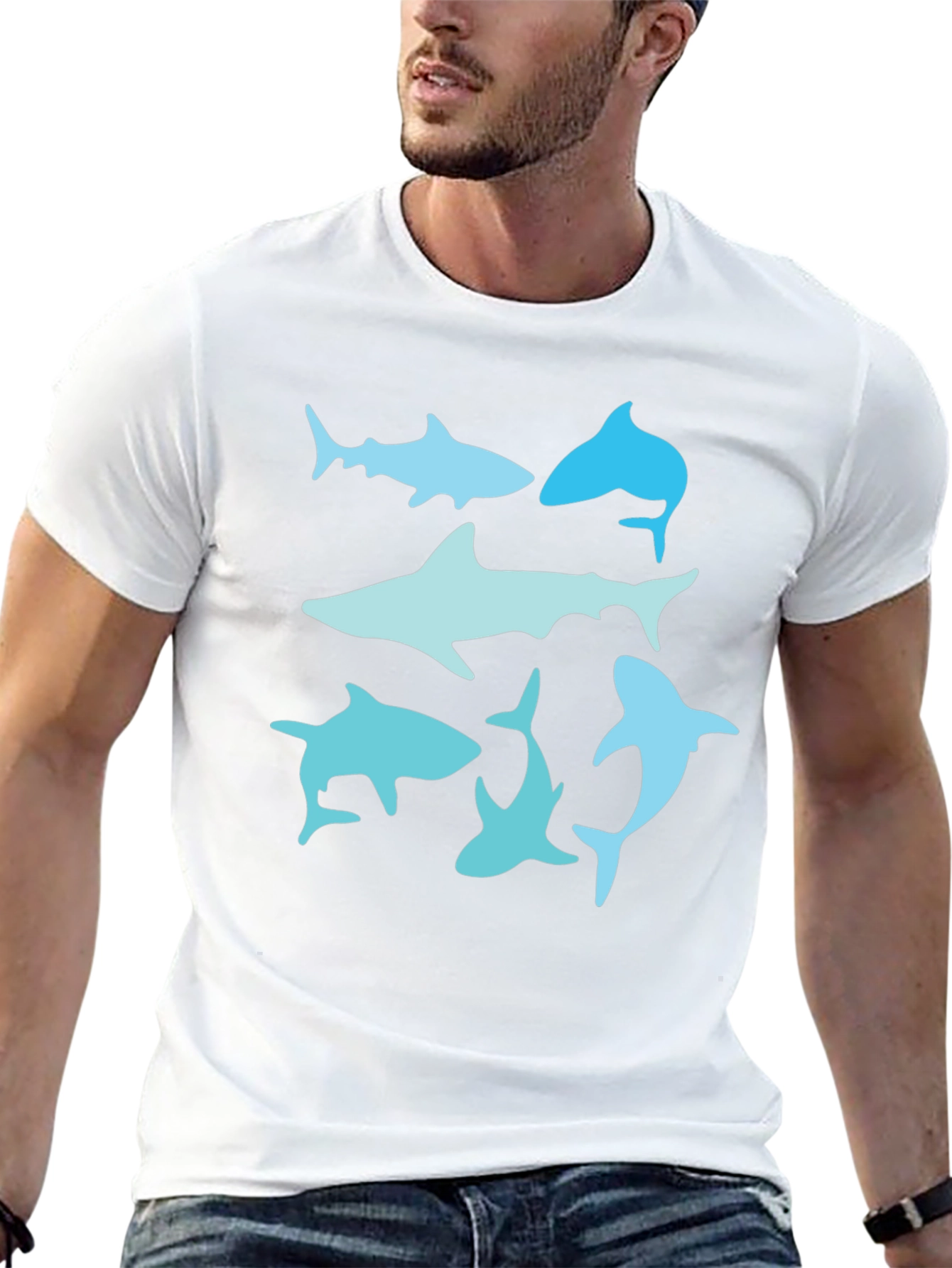 Shark Graphic Tee - Black Casual Shirt