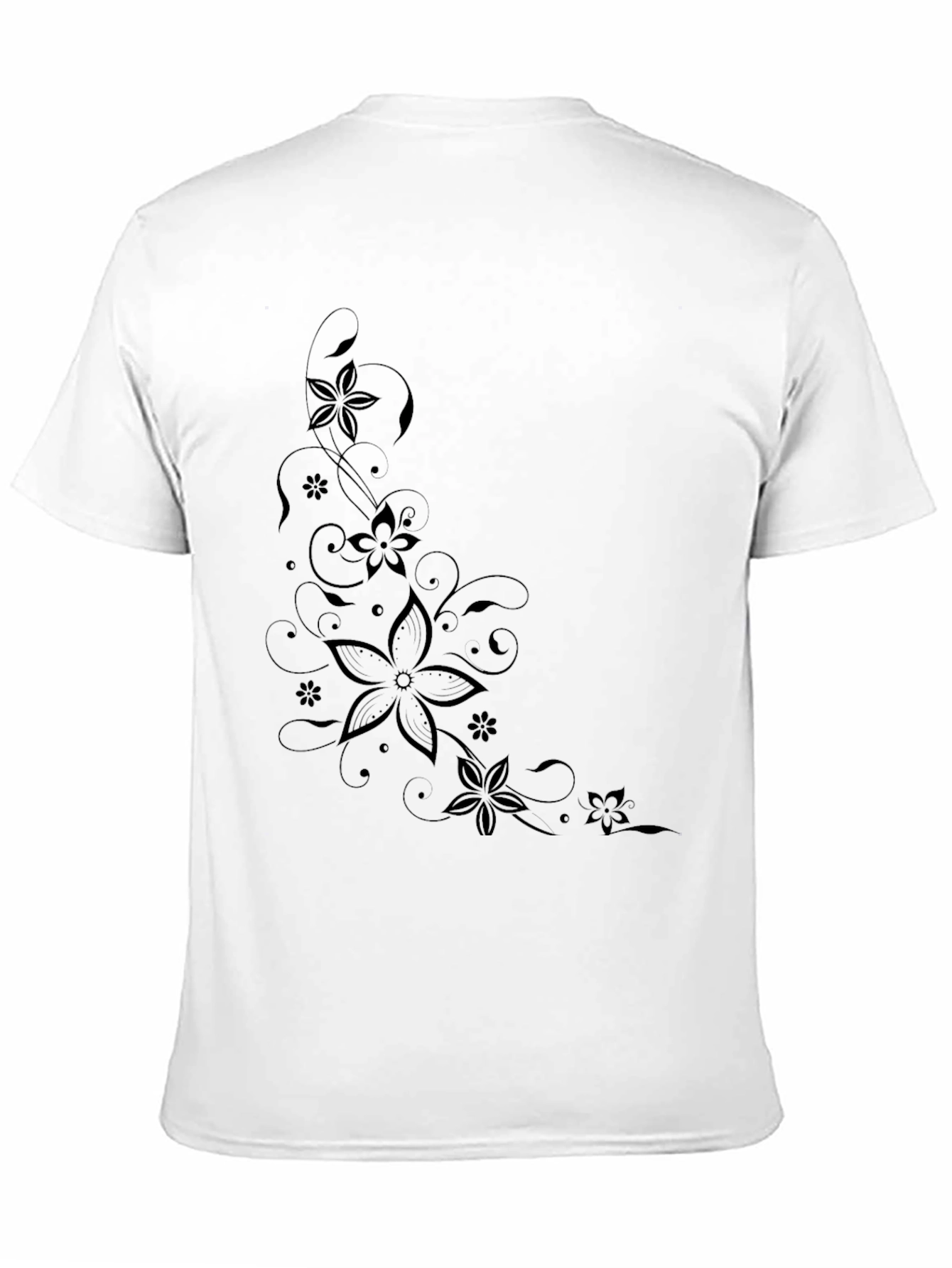 Floral Print Black T-Shirt | Modern Style