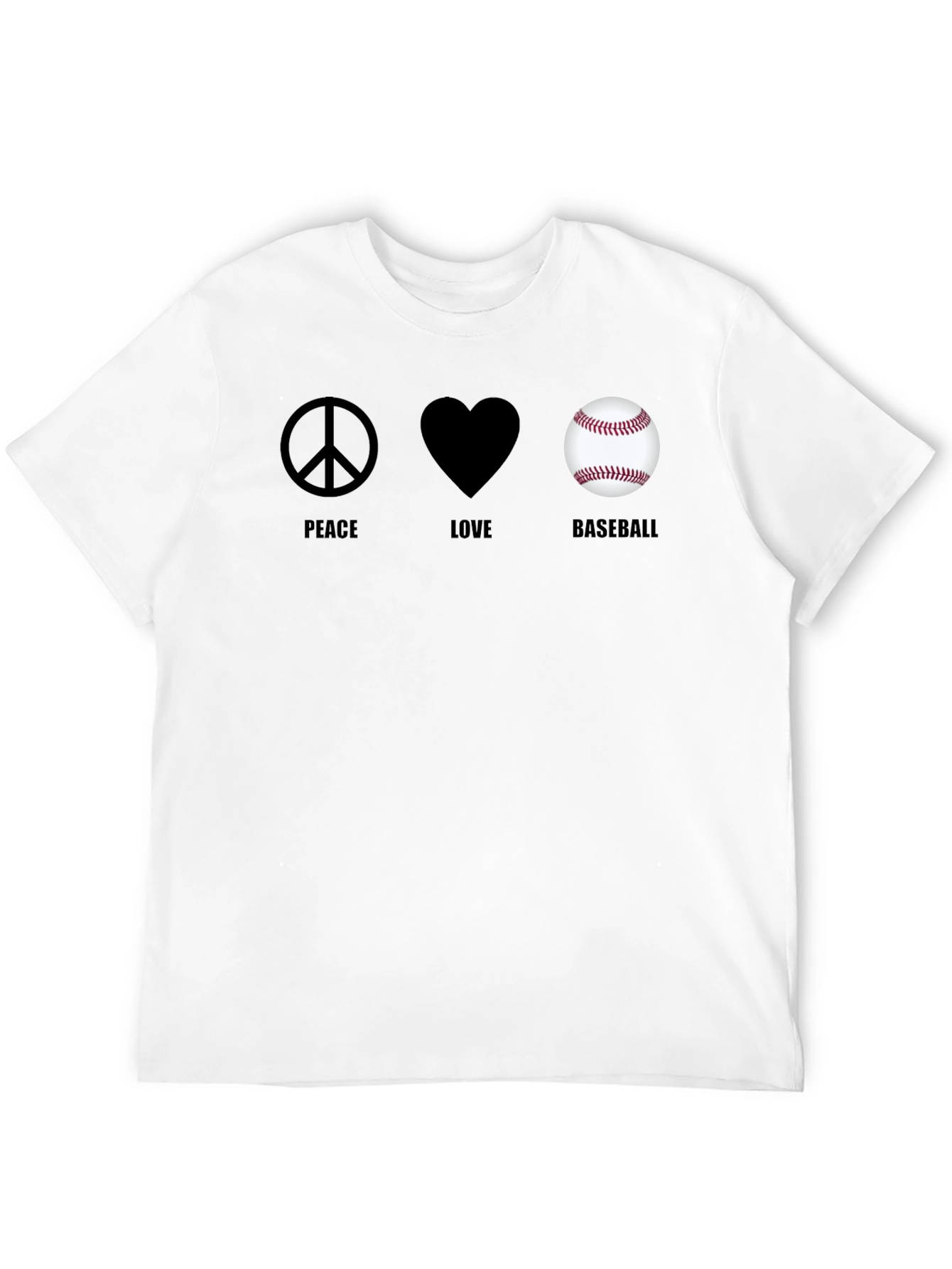 Peace Love Baseball Graphic T-Shirt
