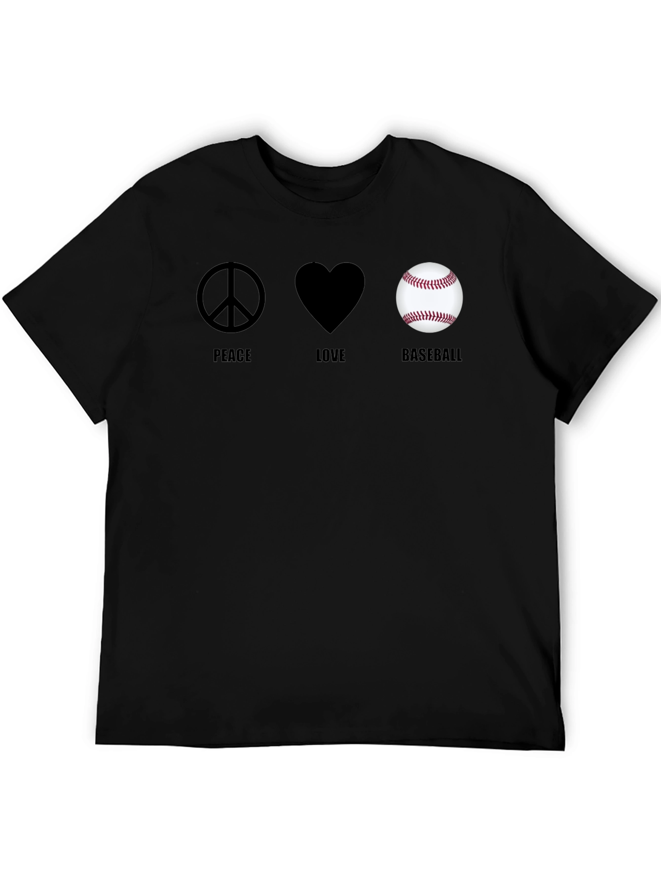 Peace Love Baseball Graphic T-Shirt