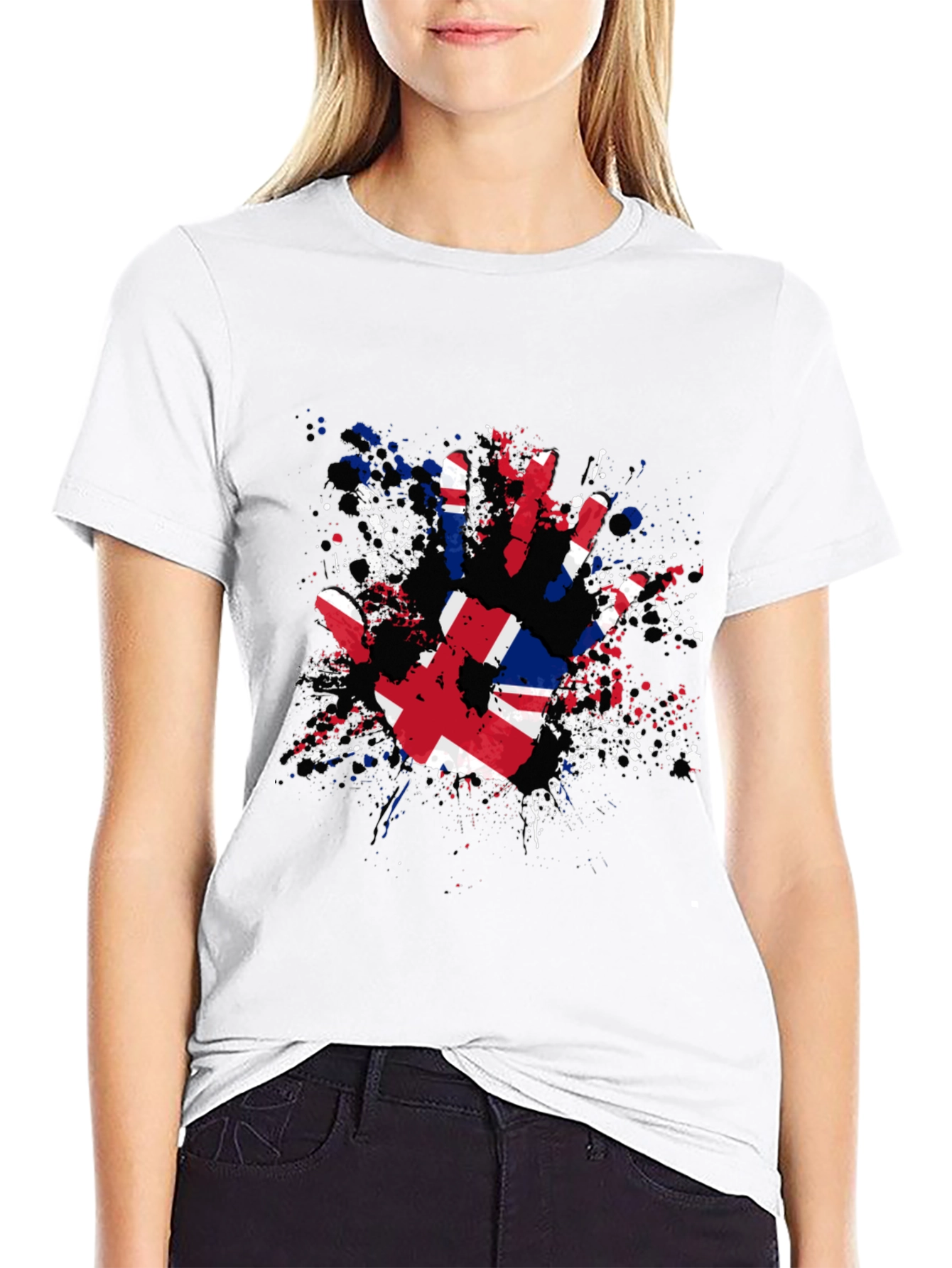 UK Flag Handprint Graphic Tee