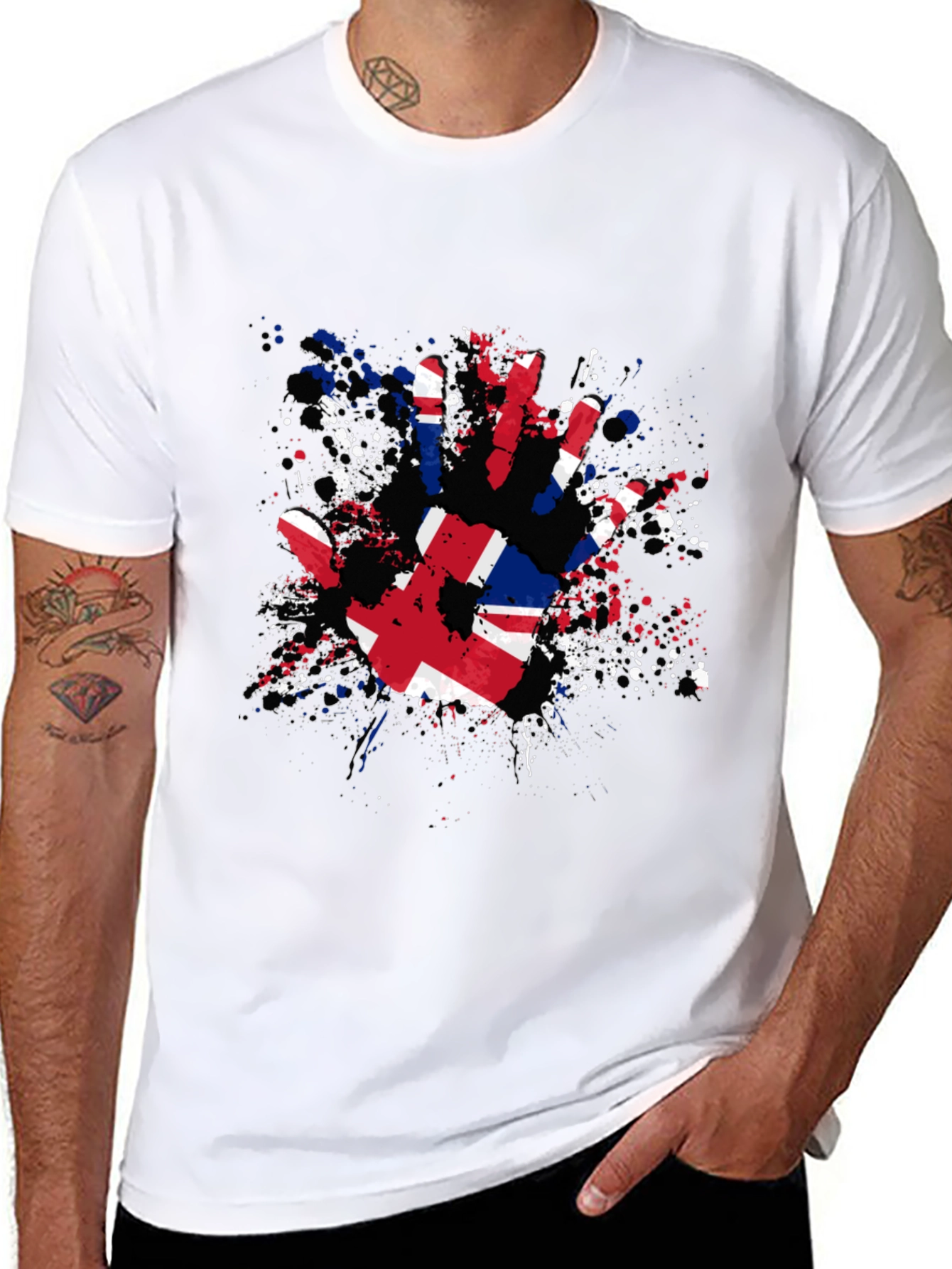 UK Flag Handprint Graphic Tee