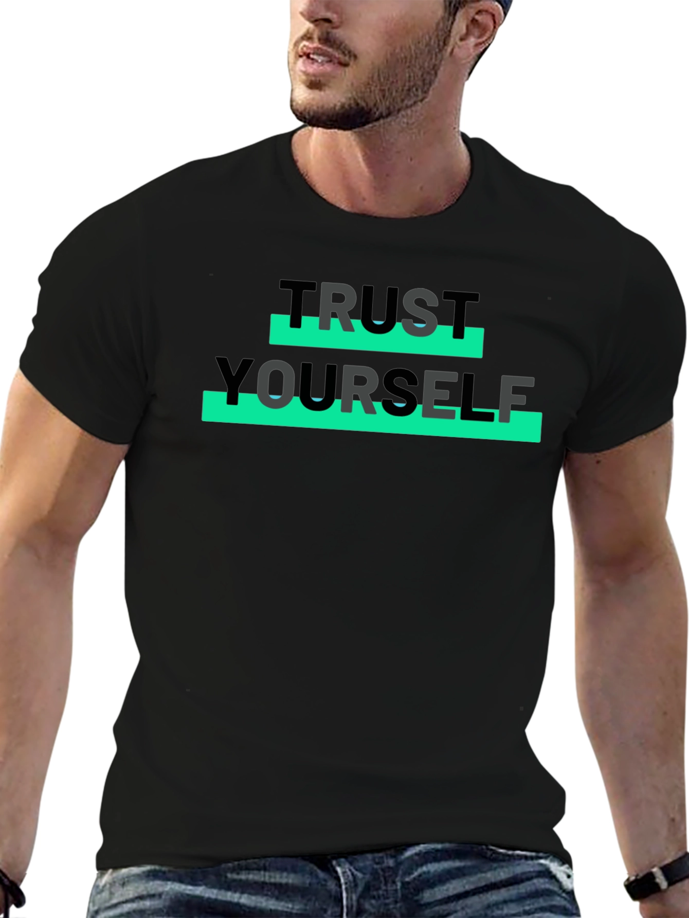 Trust Yourself Graphic Tee - Stylish Black T-Shirt