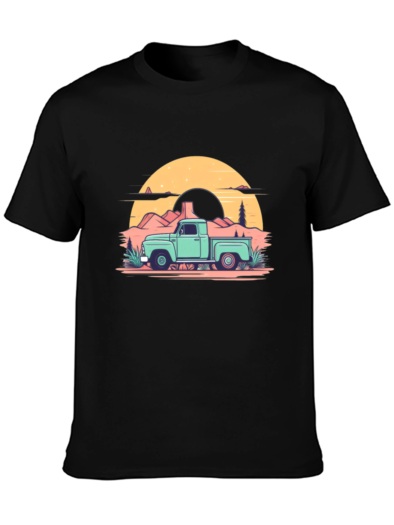Retro Truck Graphic Tee - Black