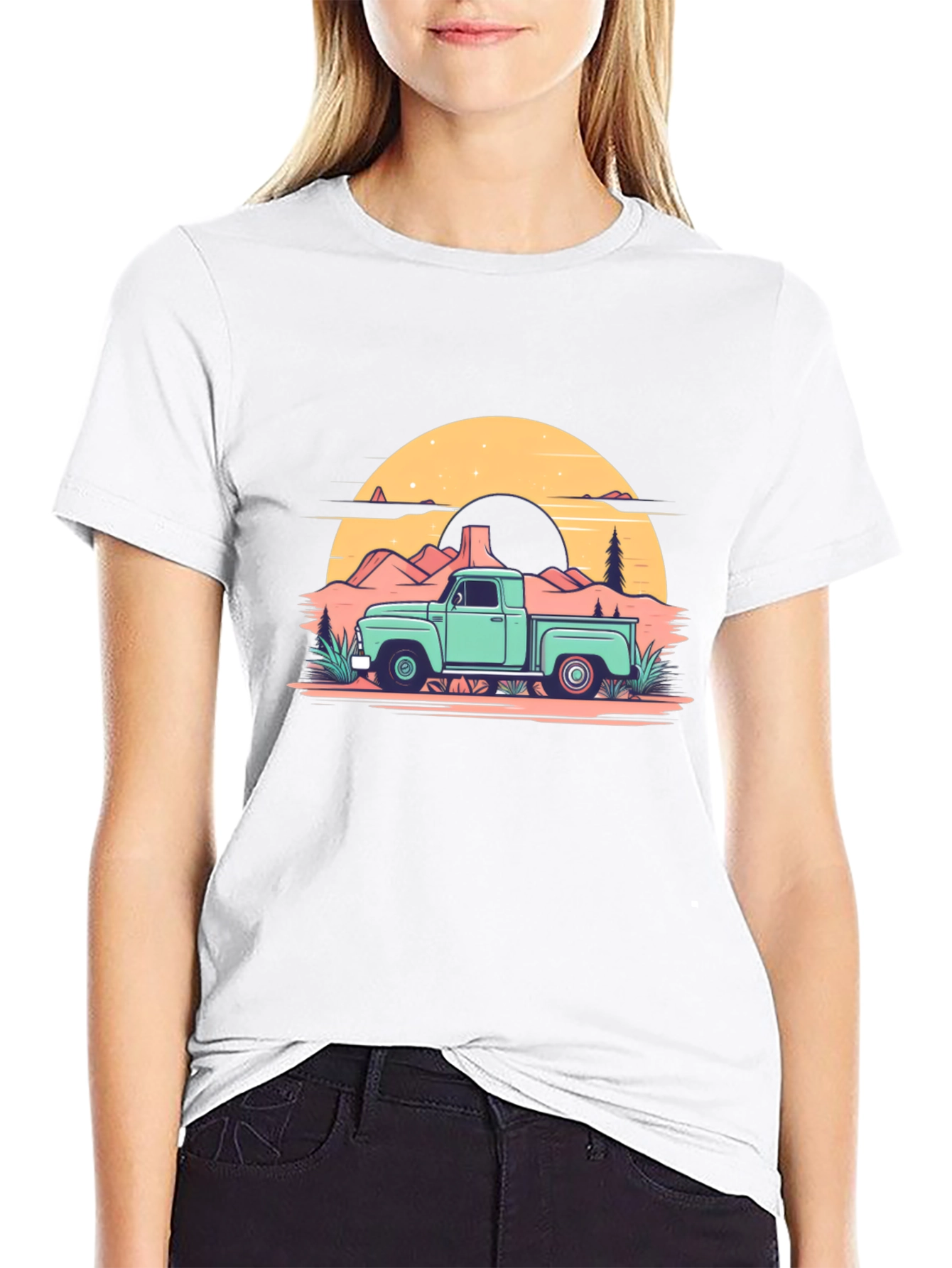 Retro Truck Graphic Tee - Black