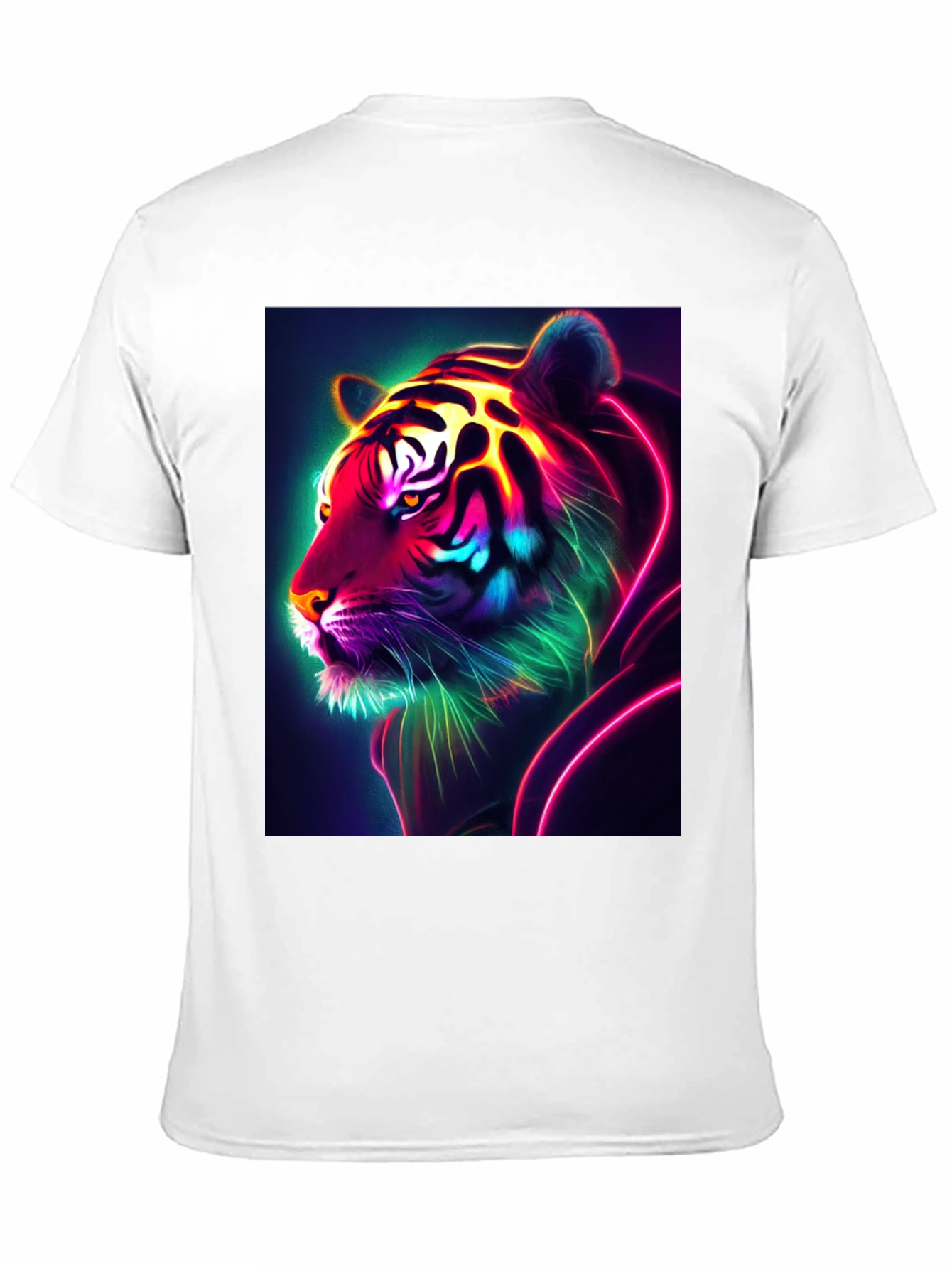 Neon Tiger Graphic Tee - Bold Black Shirt