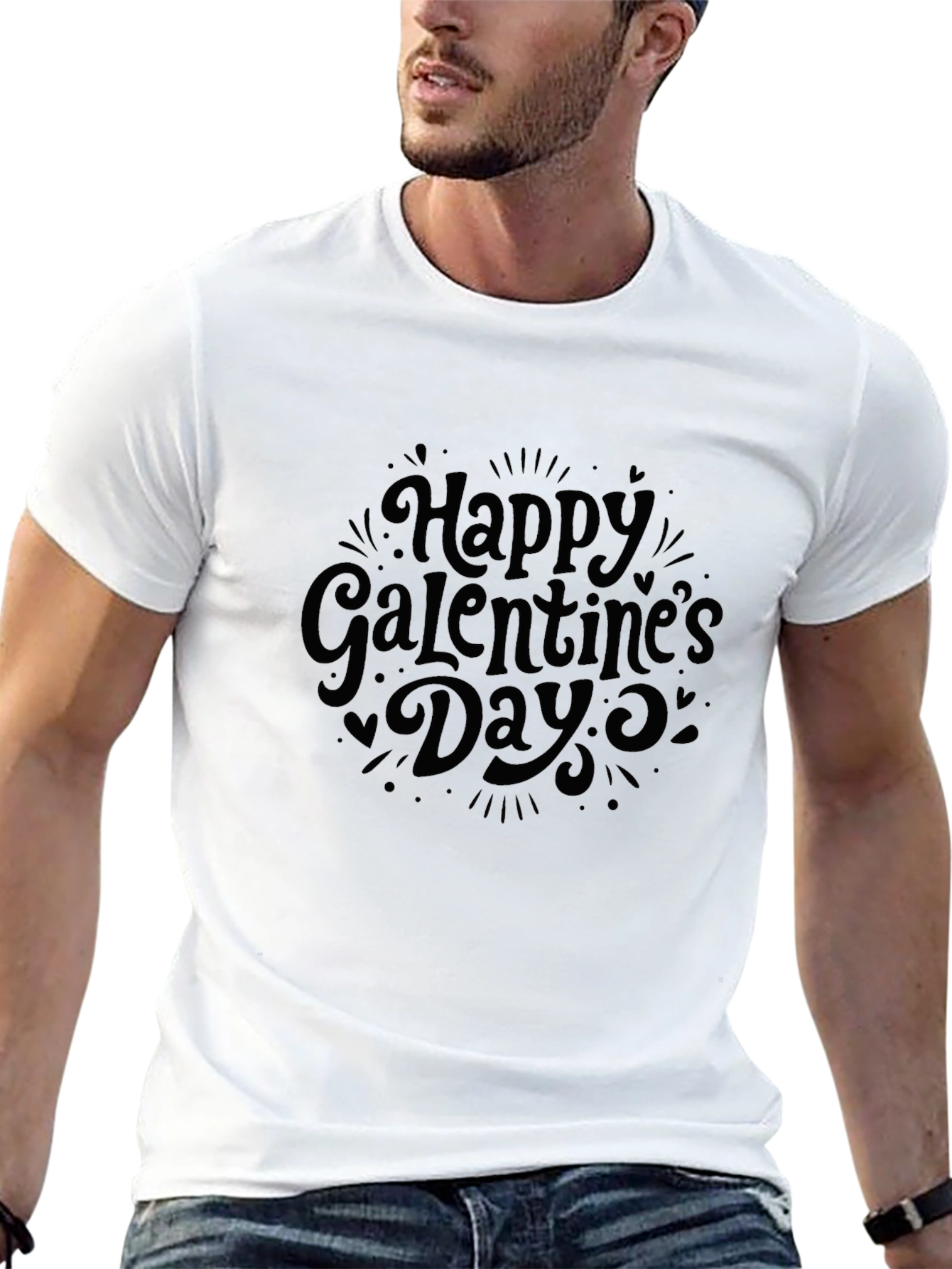 Happy Galentines Day Black Graphic Tee