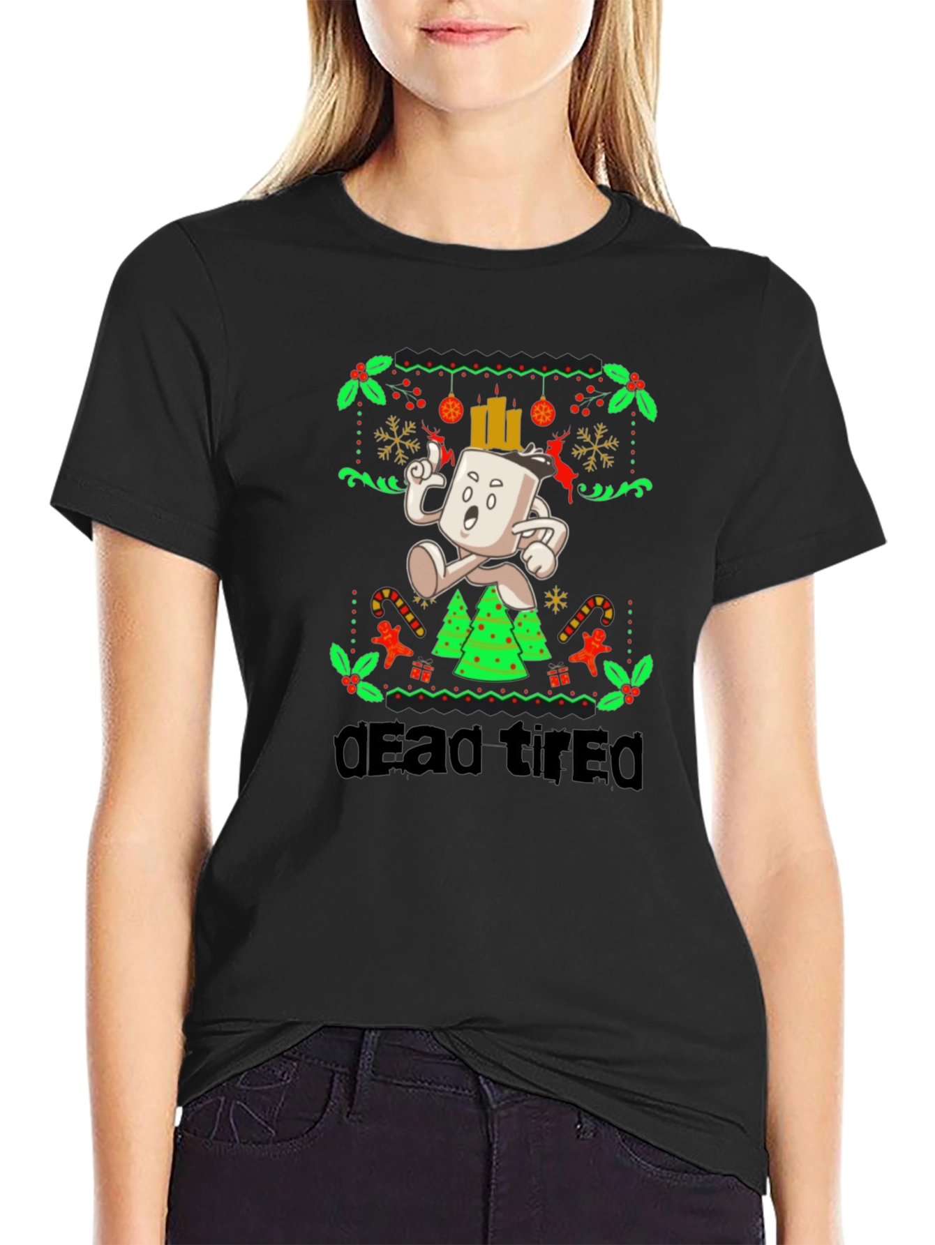 Dead Tired Holiday Graphic Tee