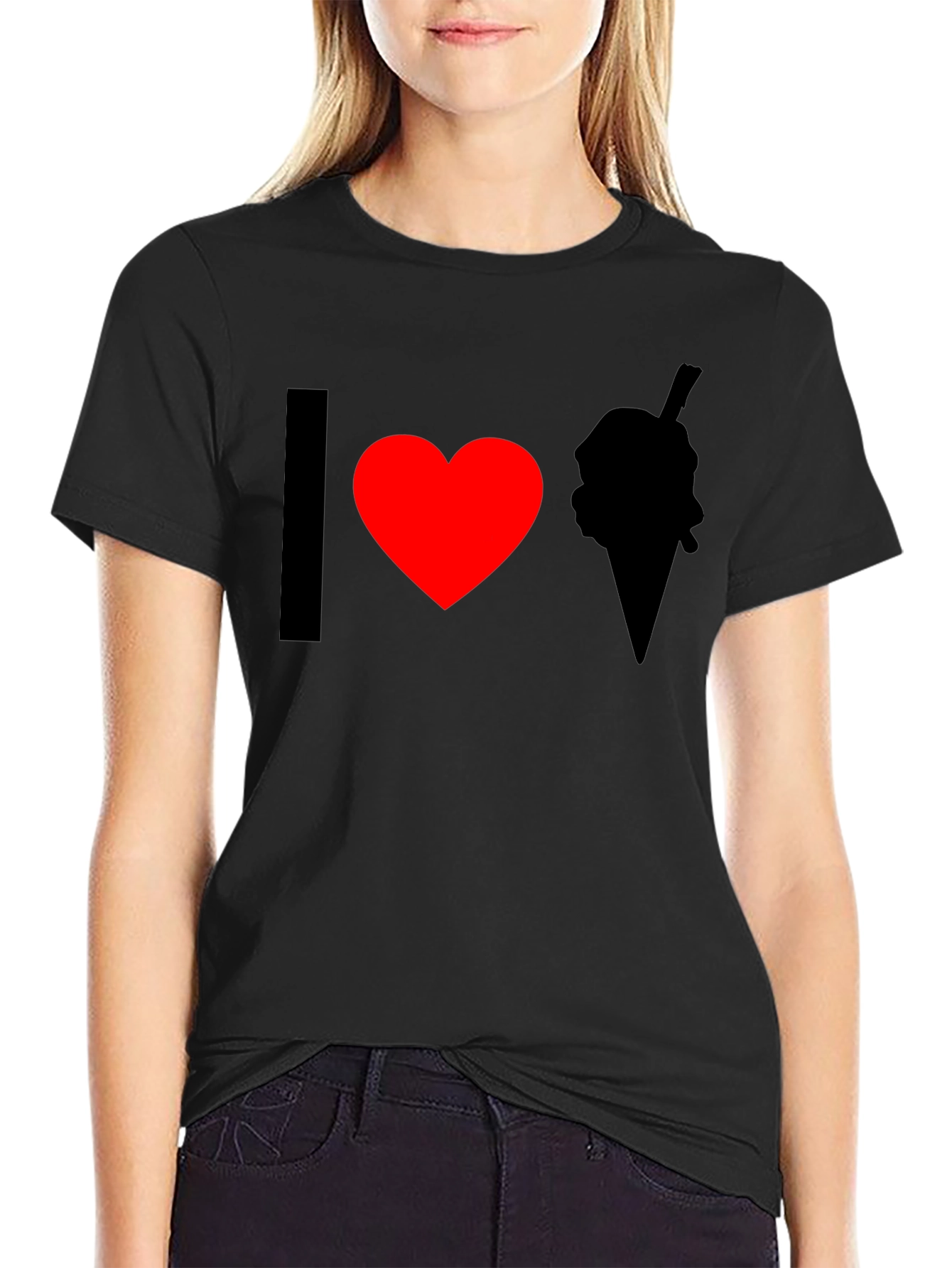I Heart Ice Cream Black T-Shirt