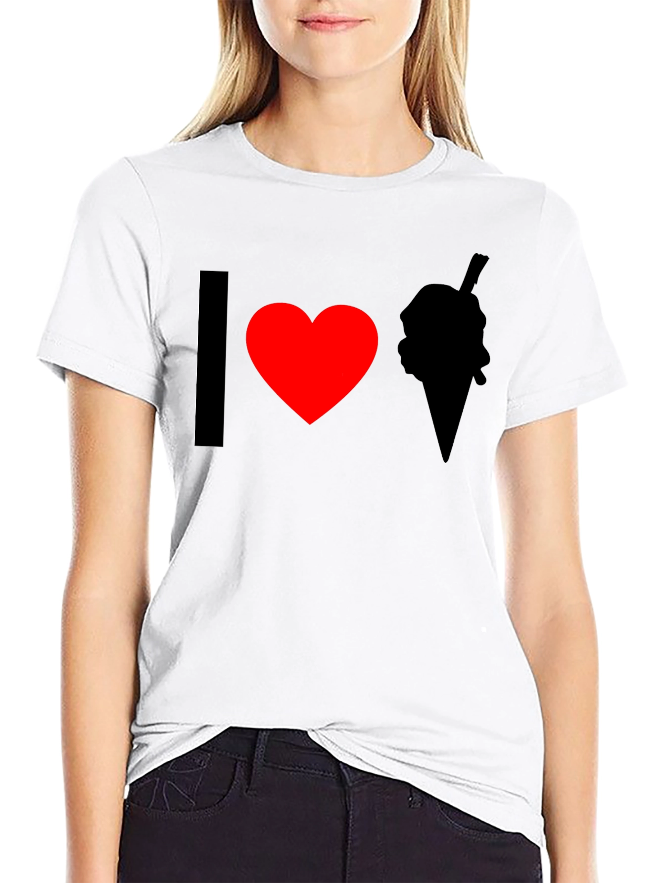 I Heart Ice Cream Black T-Shirt