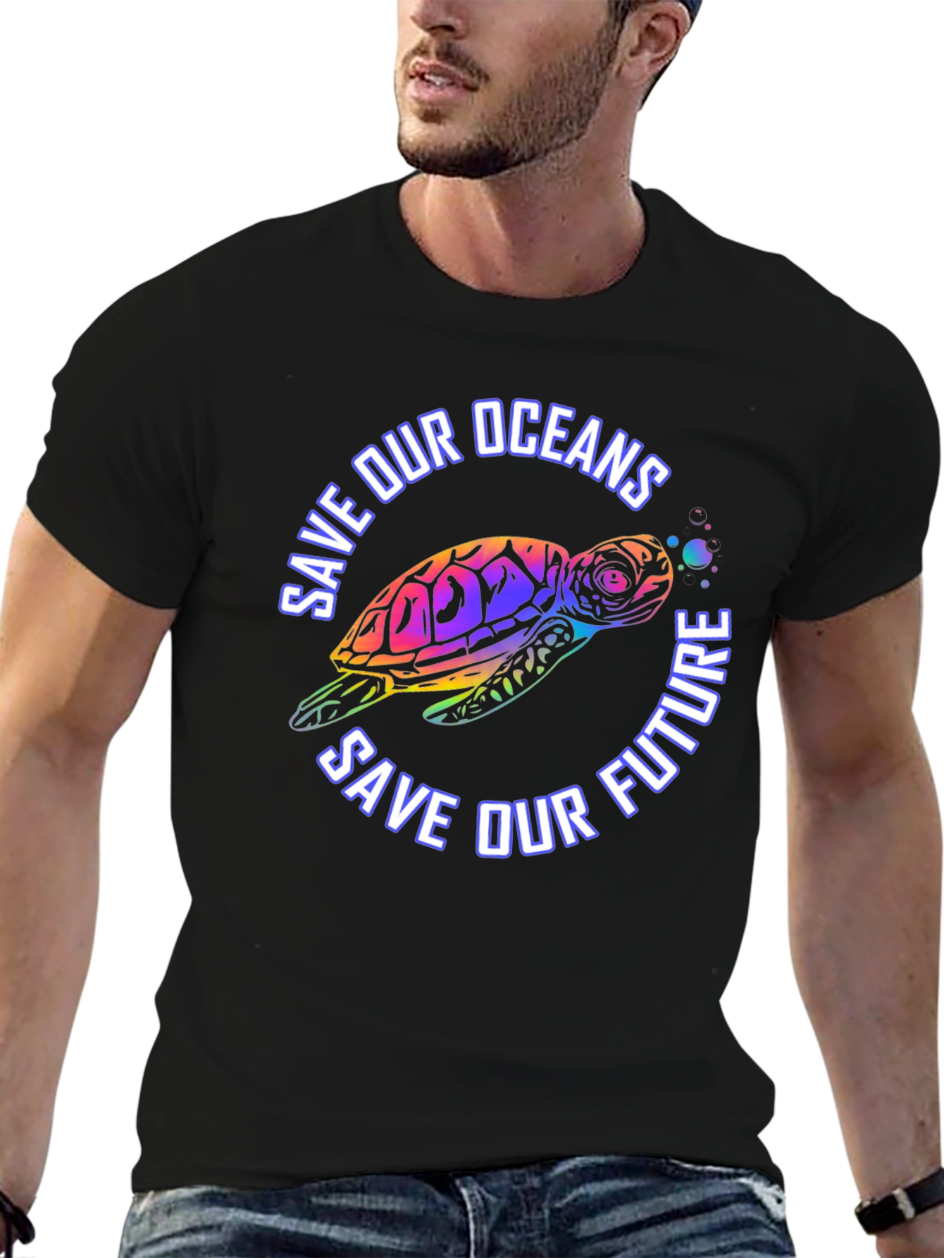 Save Our Oceans Turtle Graphic T-Shirt