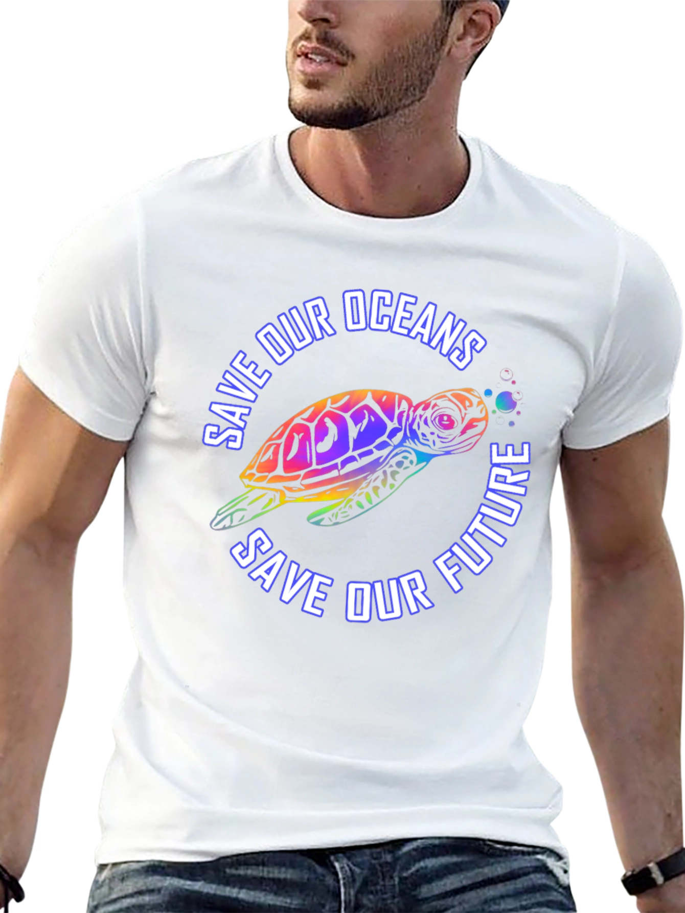 Save Our Oceans Turtle Graphic T-Shirt