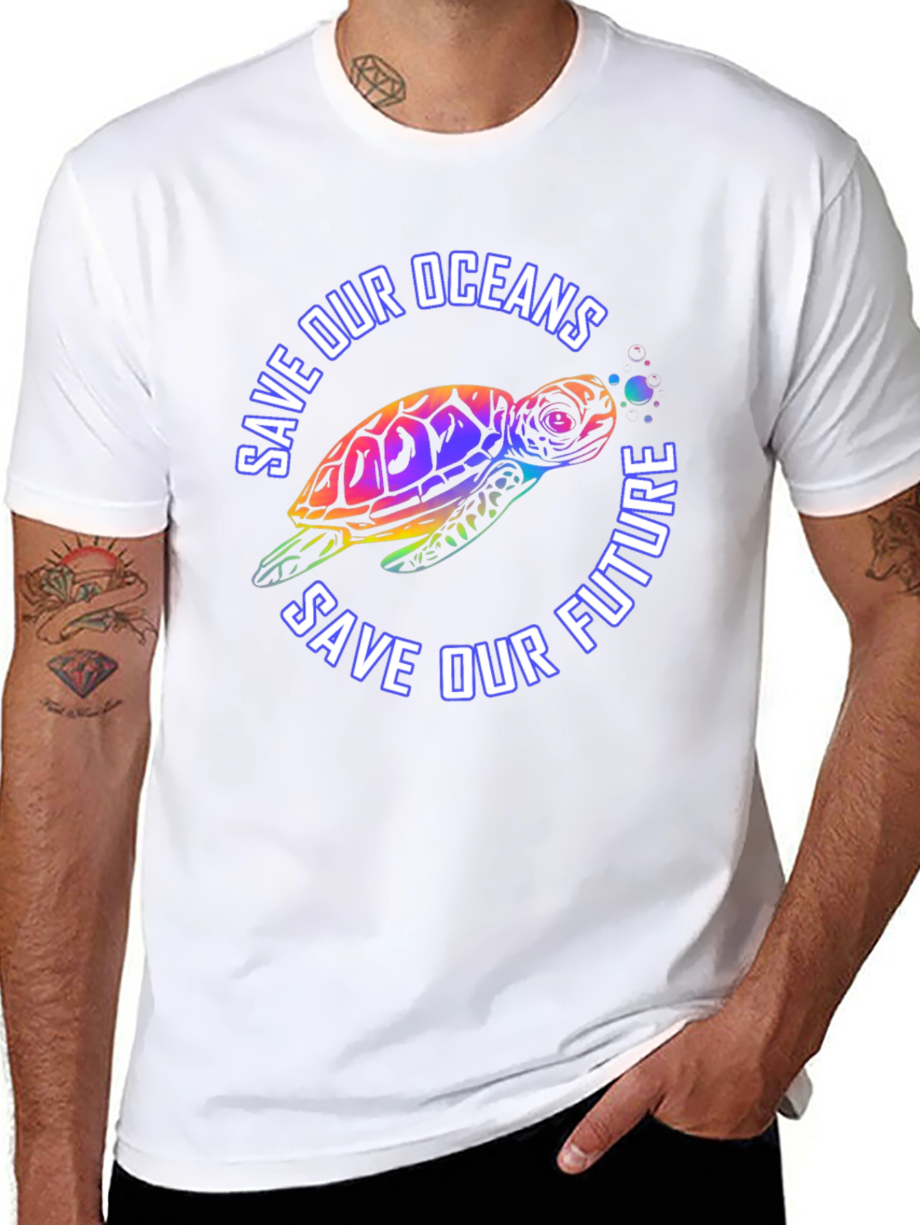 Save Our Oceans Turtle Graphic T-Shirt