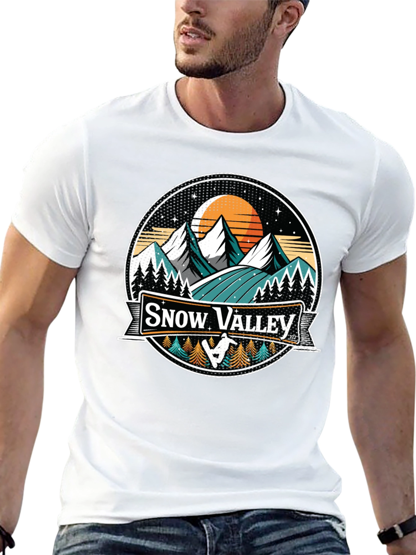 Snow Valley Graphic Tee - Mountain Adventure Shirt