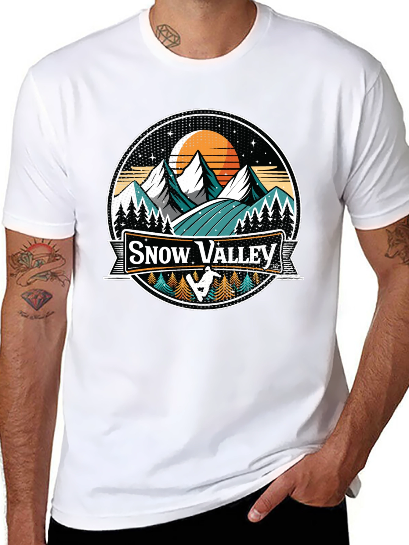 Snow Valley Graphic Tee - Mountain Adventure Shirt